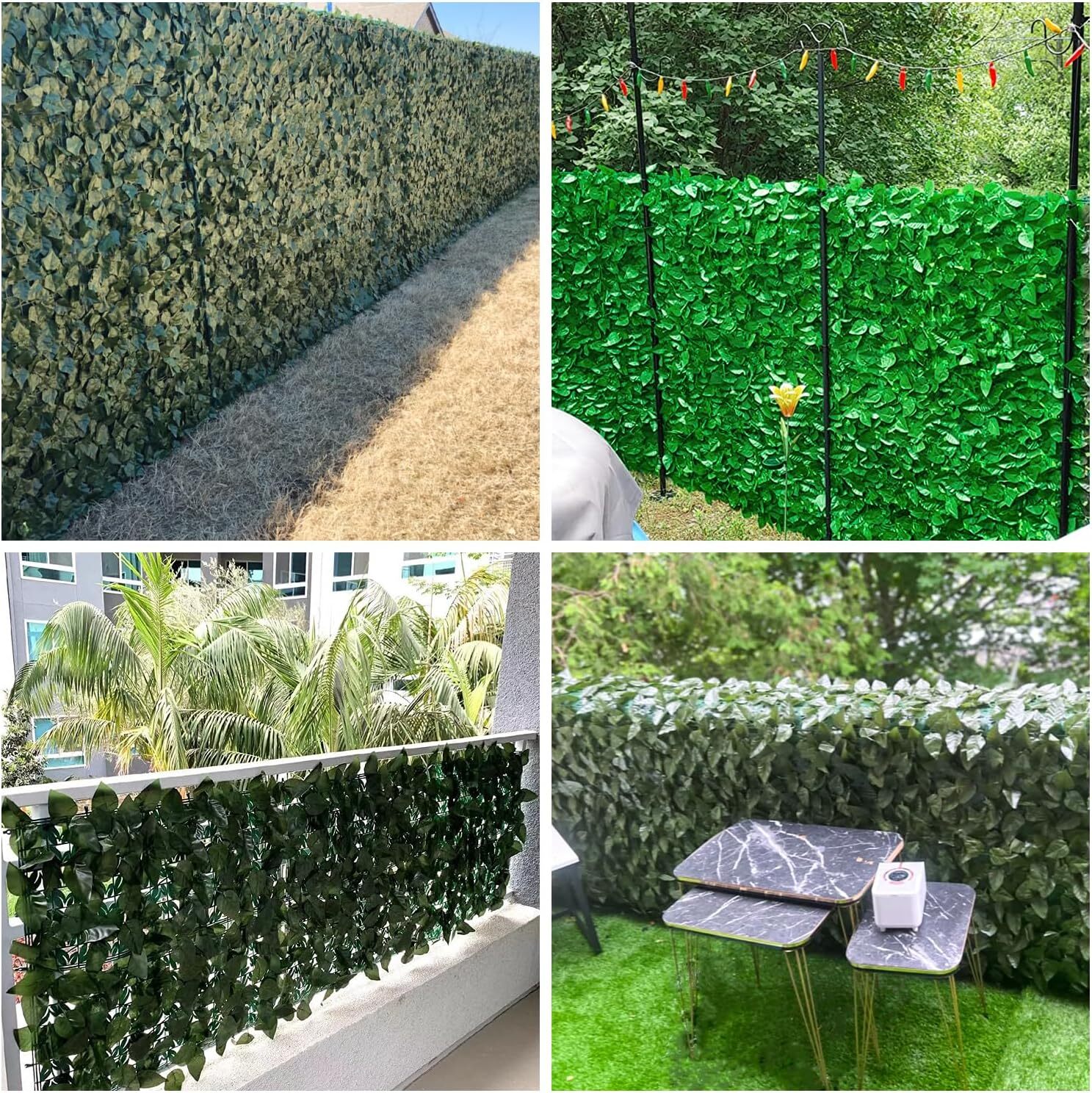 8ft-14ft Artificial Faux Ivy Leaves Privacy Fence Screen Wall Decor Garden Hedge