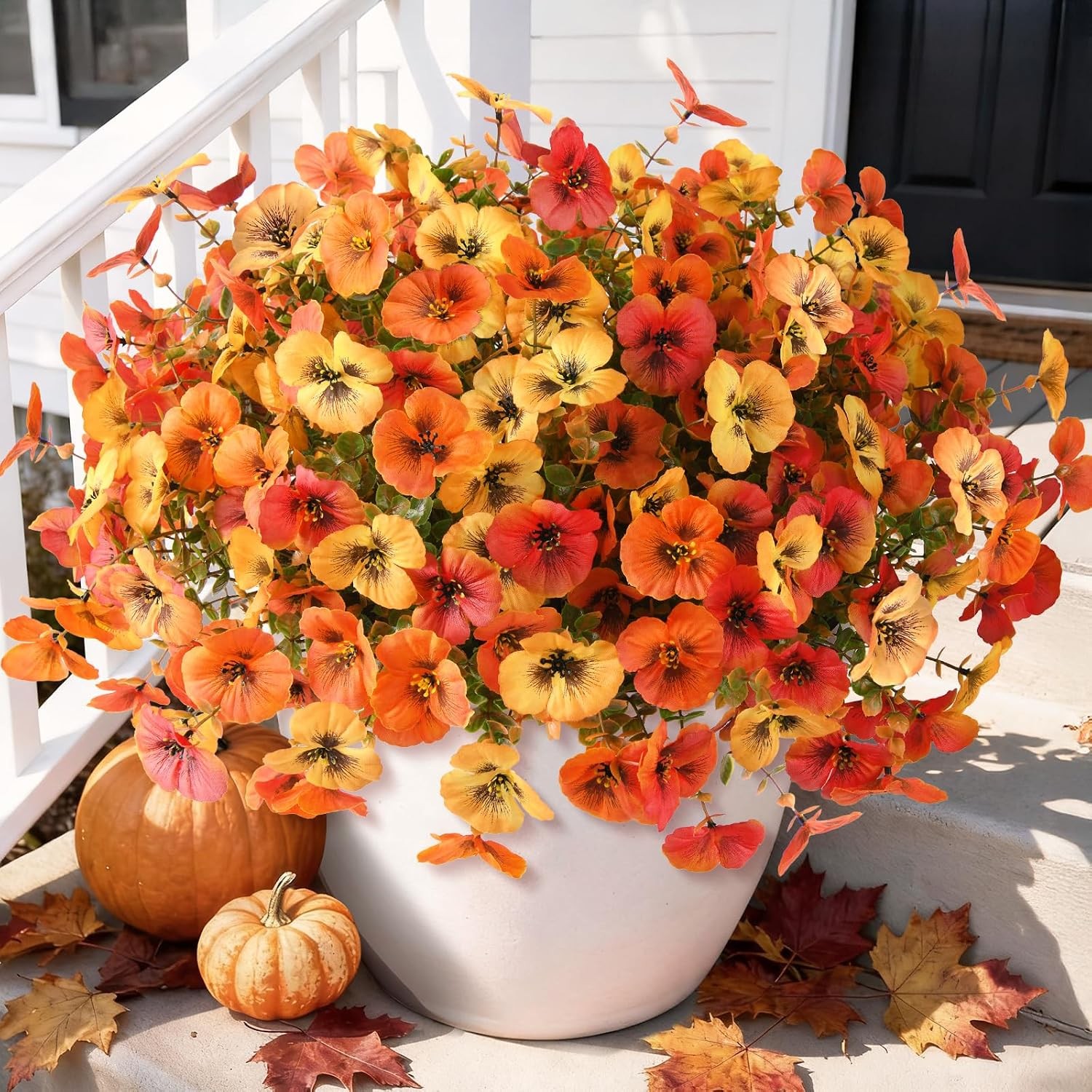 Artificial Fake Pansy Flowers Outdoor 12 Pcs Faux Silk Pansies Flower Spring