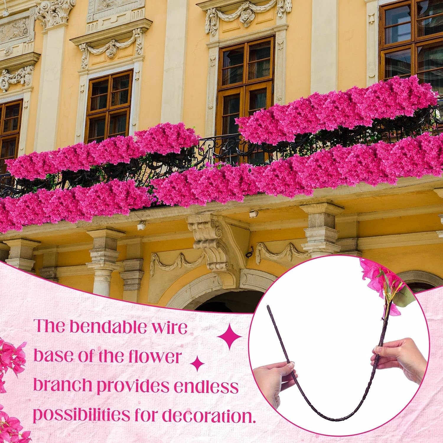 38″ Silk Long-Stem Artificial Bougainvillea