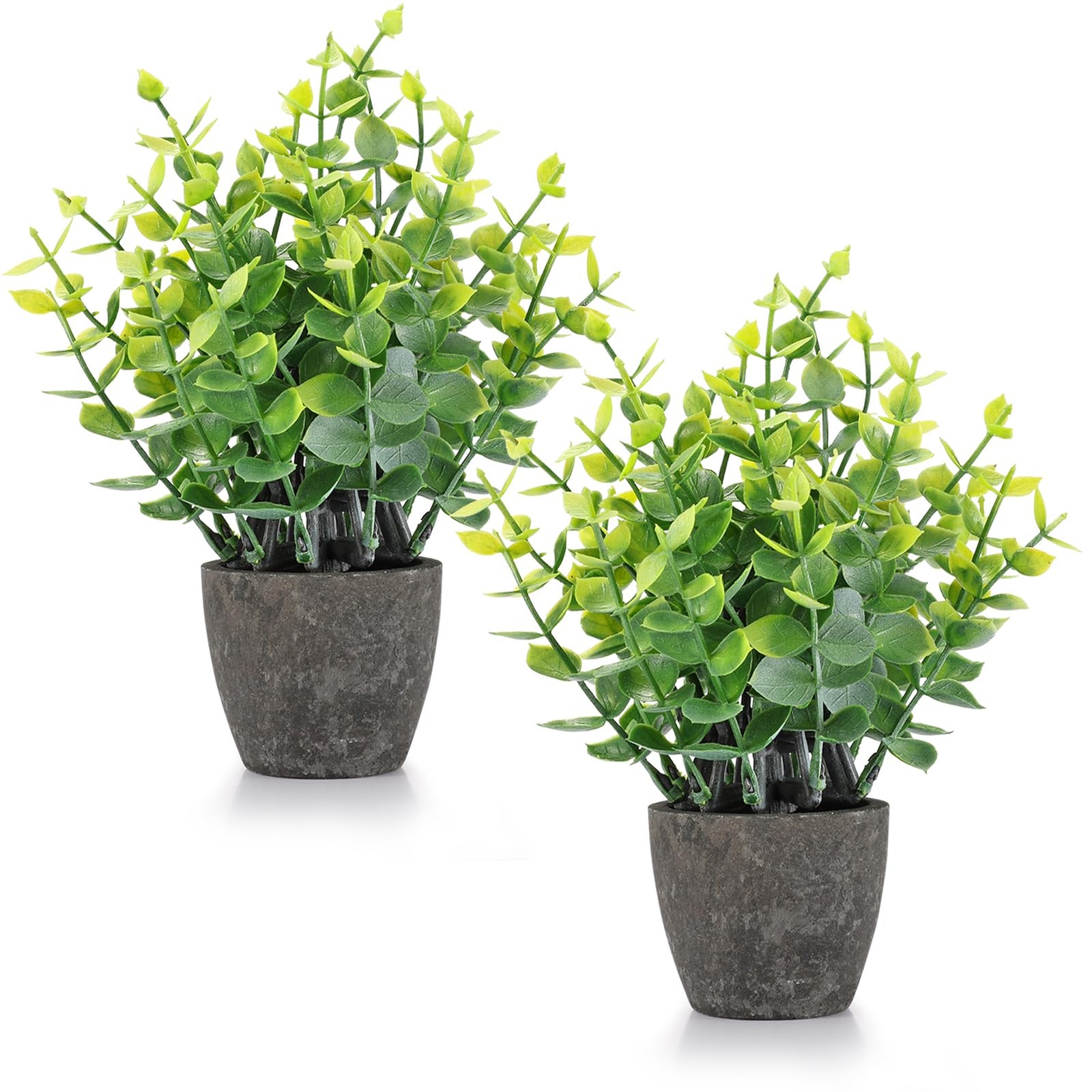 FAVOWREATH 2 Pack Fake Plants Ceramic Mini Artificial Greenery Potted Plants…