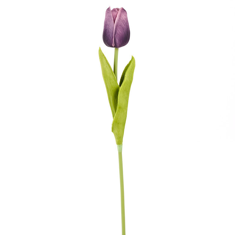 Package of 6 Realistic Artificial Purple Tulip Stems