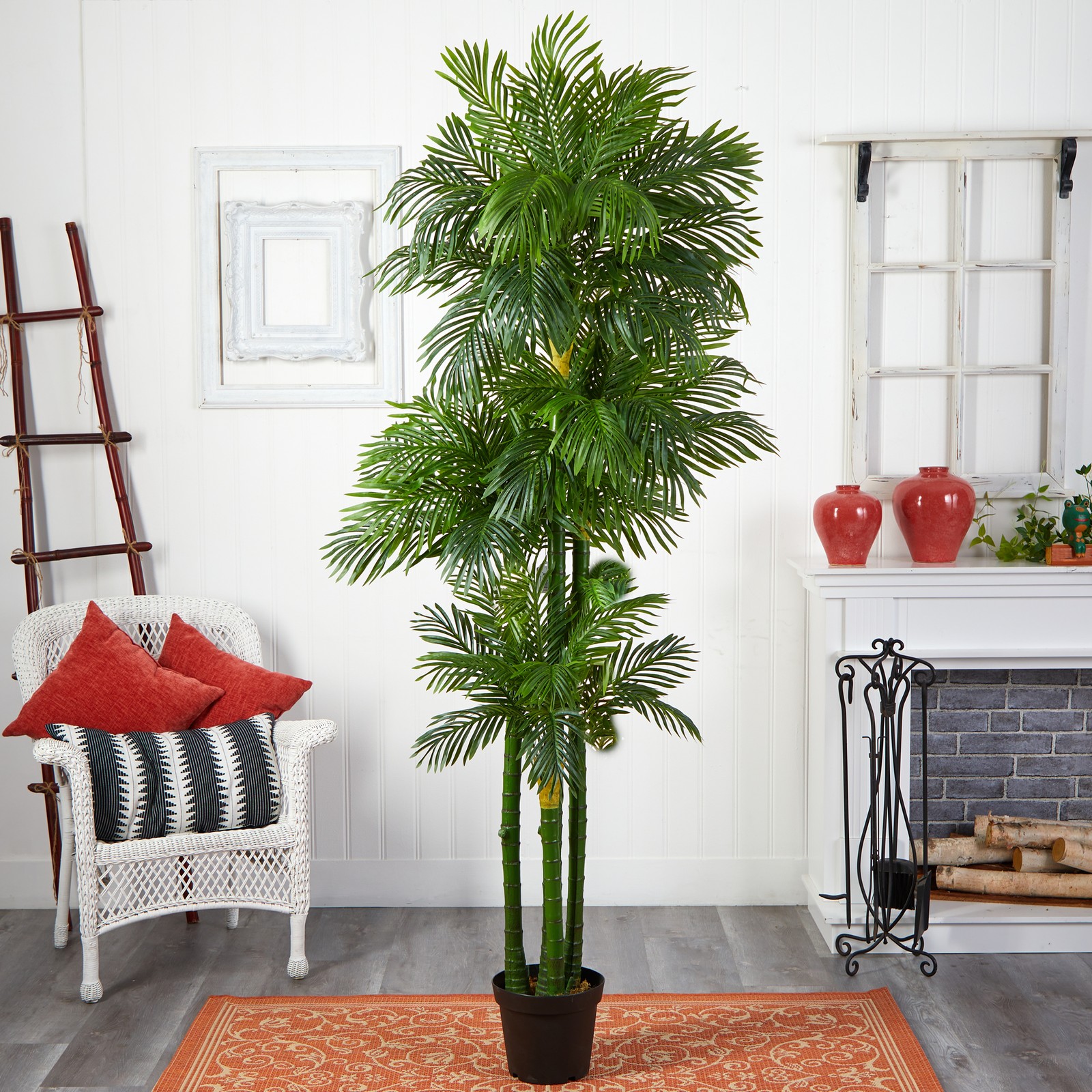 Nearly Natural 7.5ft Phoenix Artificial Palm Tree in Green