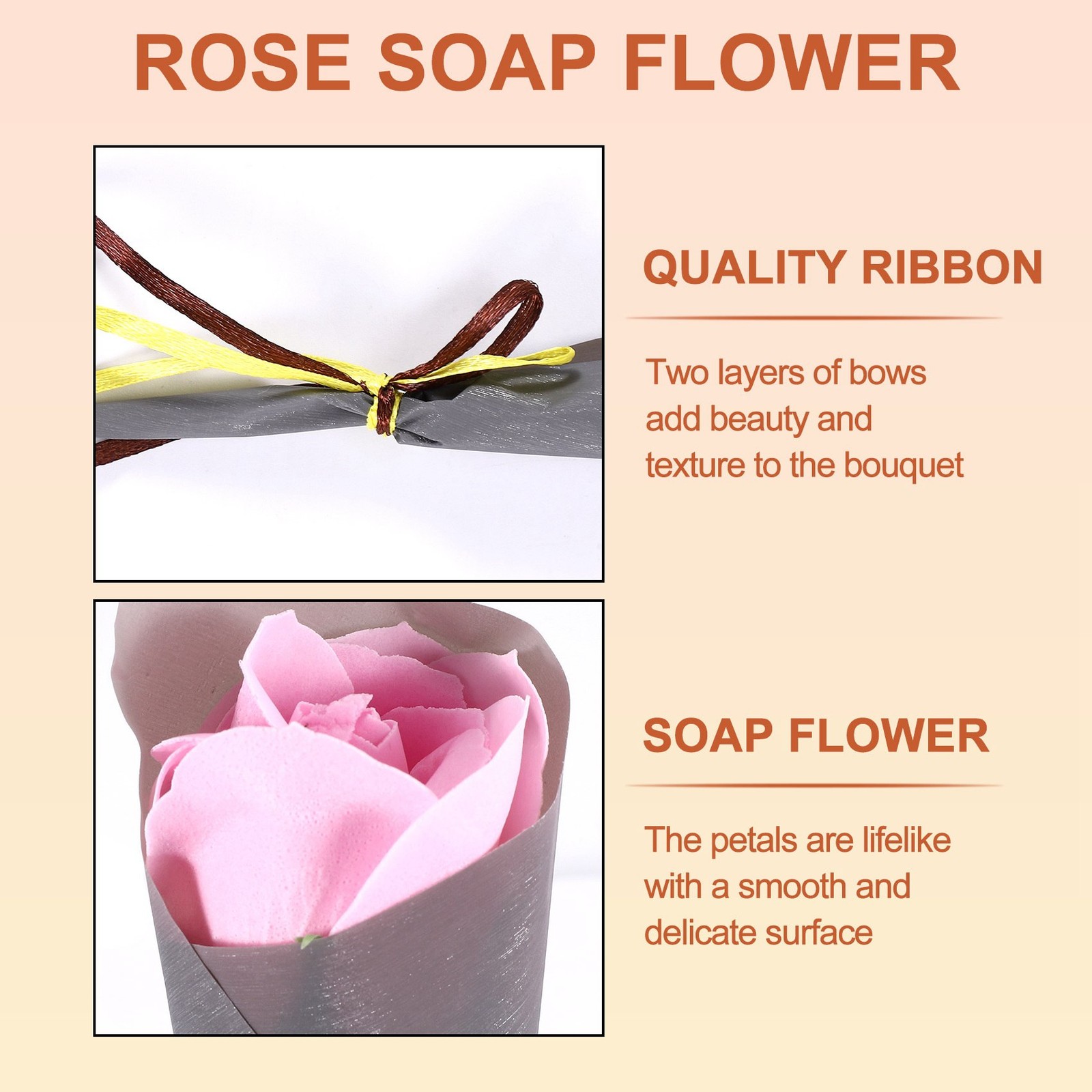 10Pcs Single Rose Simulation Korean Rose Soap Flower Valentine’S Day Gift1247