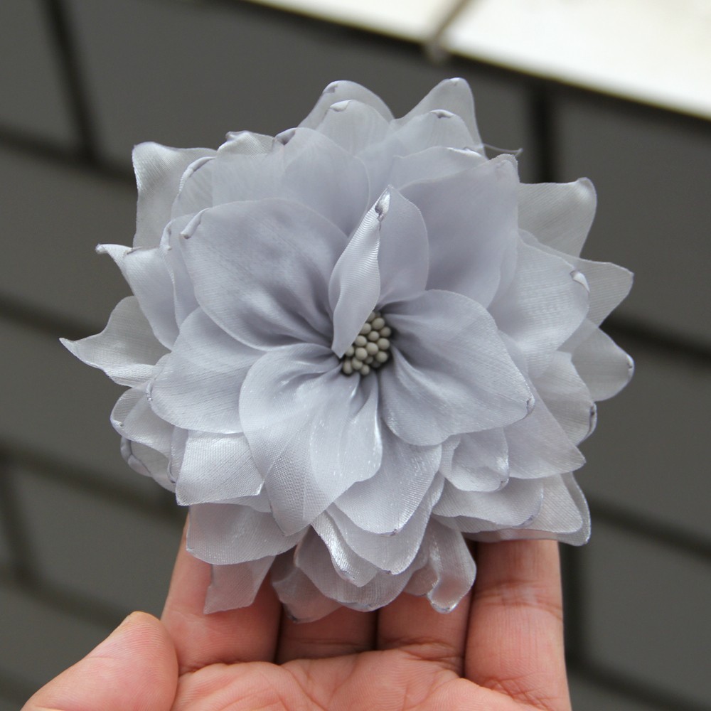10CM Chiffon Handmade 3D Fabric Artificial Gauze Flower For Wedding Dress Hats