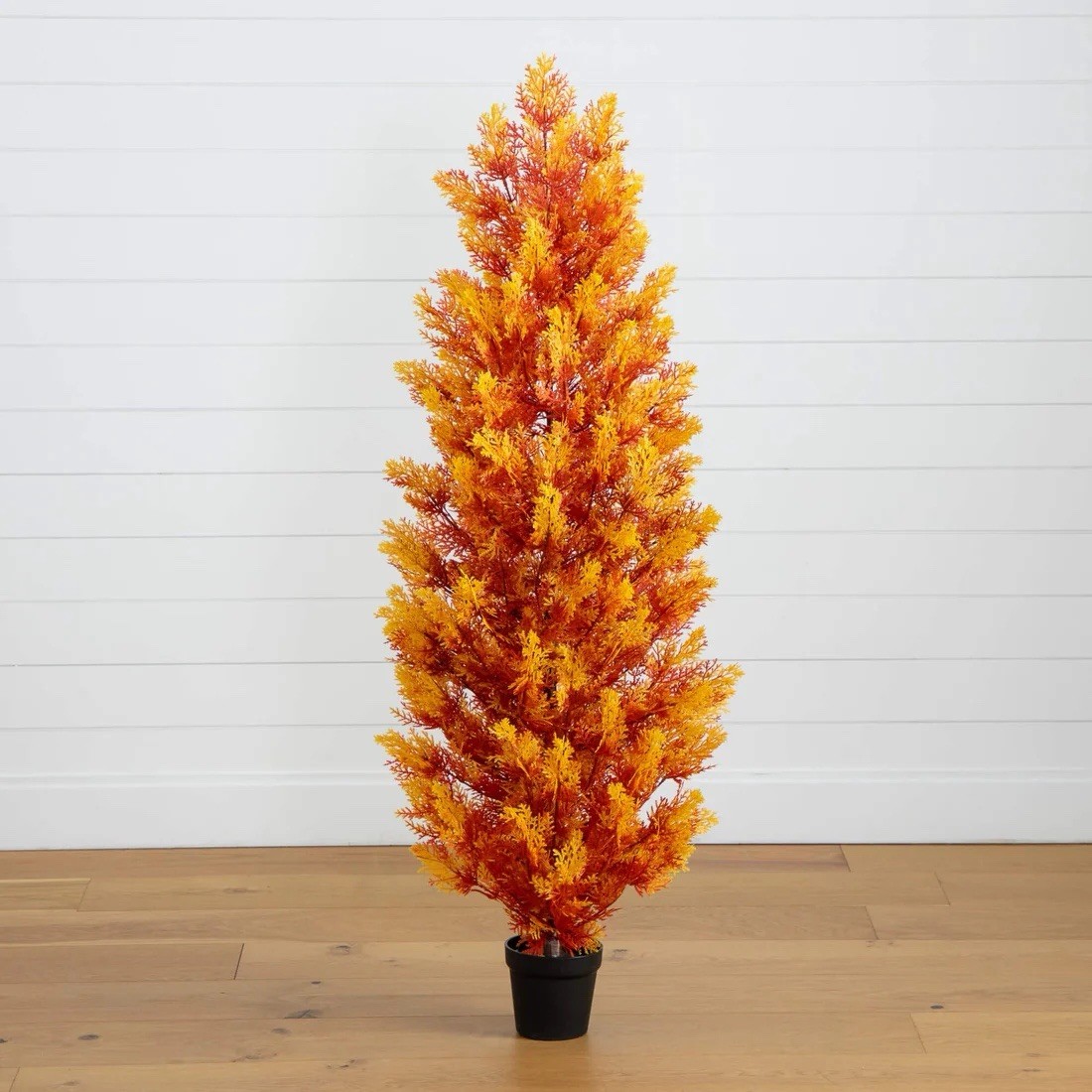 60in UV Artificial Fall Cedar Tree Seasonal Indoor/Outdoor
