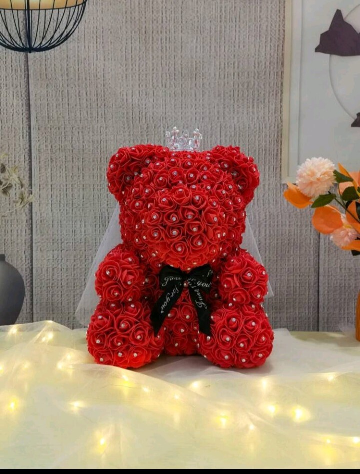 Eternal Flower Rose Bear, Diamond Bear, Valentine’s Day Gift.
