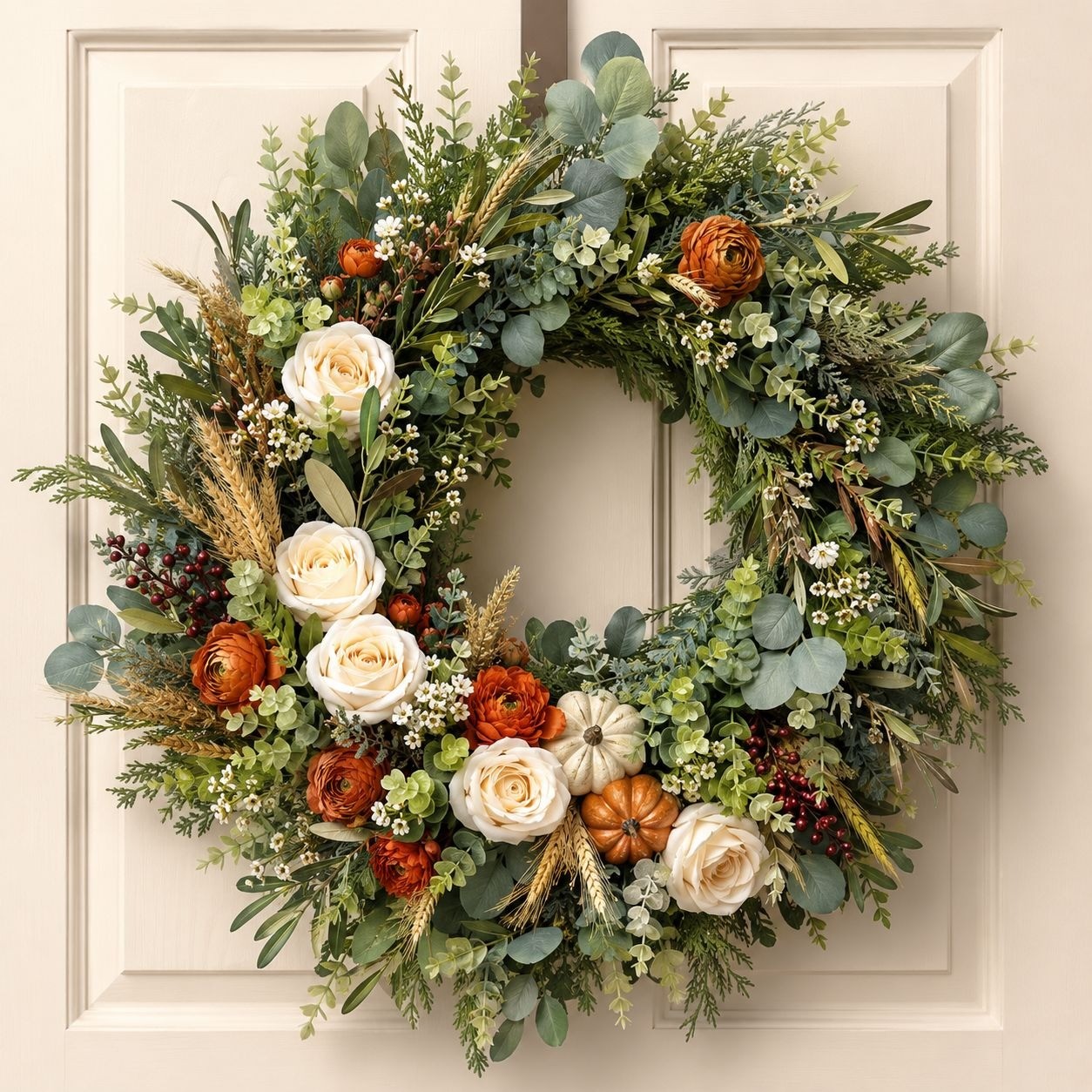 Mini Green and Cream Eucalyptus Sprigs Set of 23, 5 Inch Soft Touch Faux Greener
