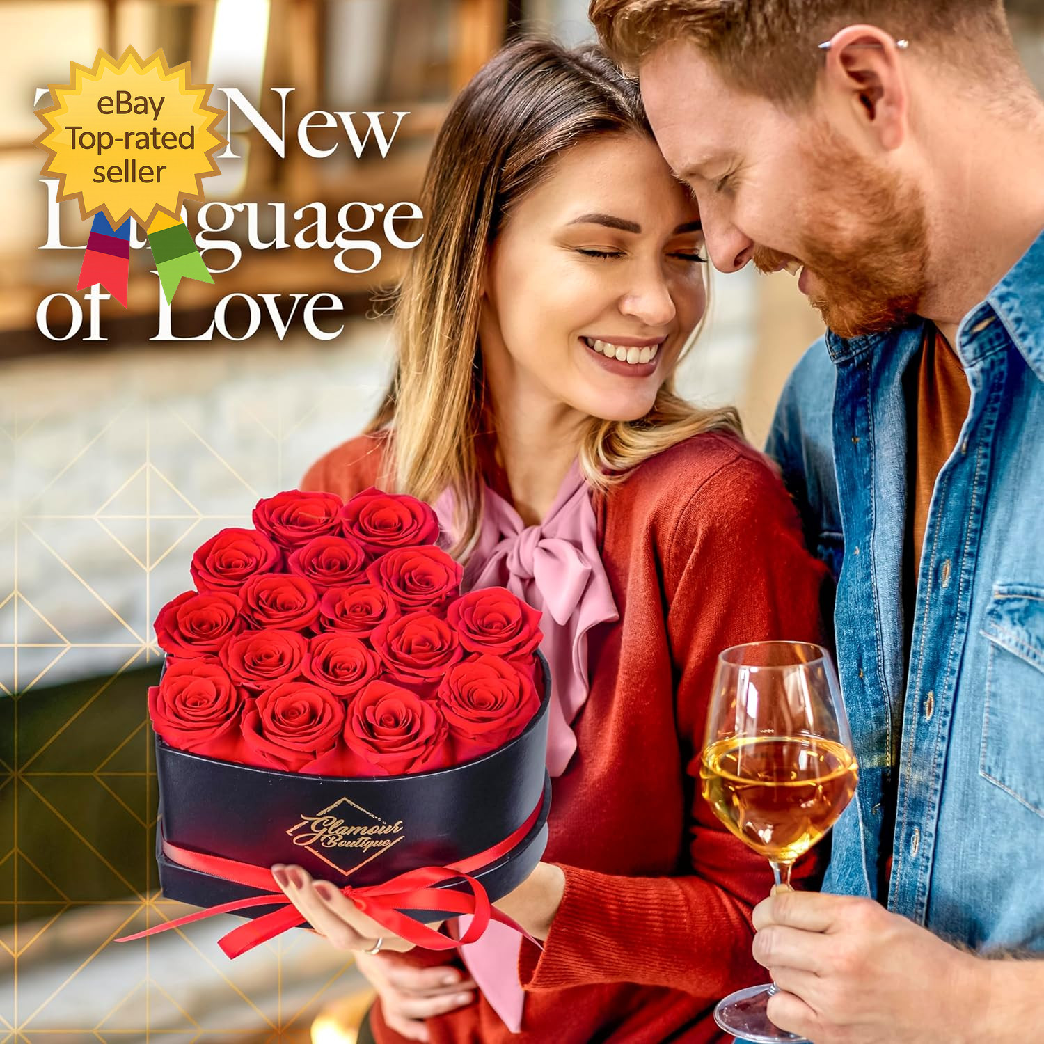 16 Flower Forever Heart Shape Box Eternal Preserved Roses Gift