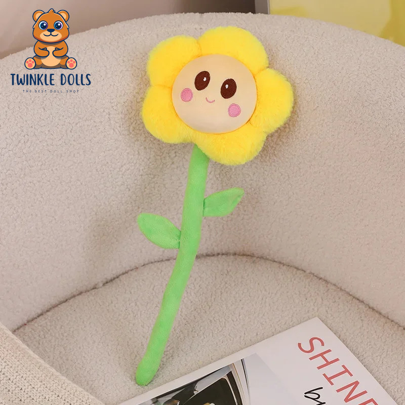 Sunflower Holding Flower Decoration Bouquet Plush Toys Birthday Gift for Girls