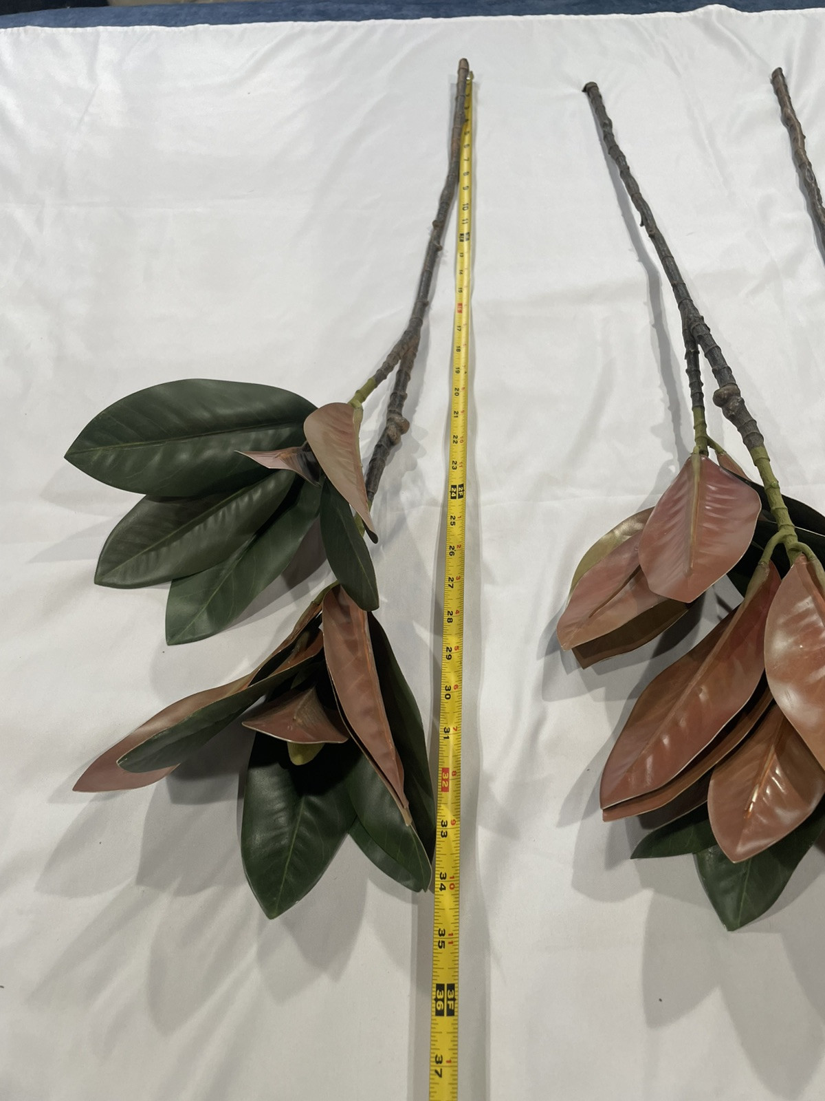3 Pcs Magnolia Artificial Leaves Branches Faux Magnolia Leaf with Long Stems