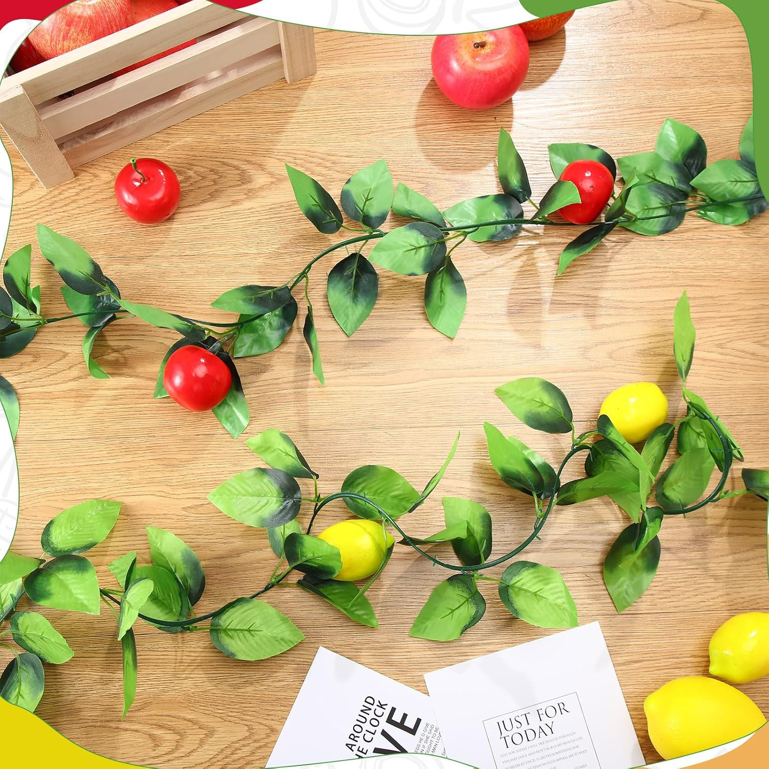 4 Pcs Sukkot Sukkah Decorations Apple Etrog Garland Fruits Hanging Banner Jewish
