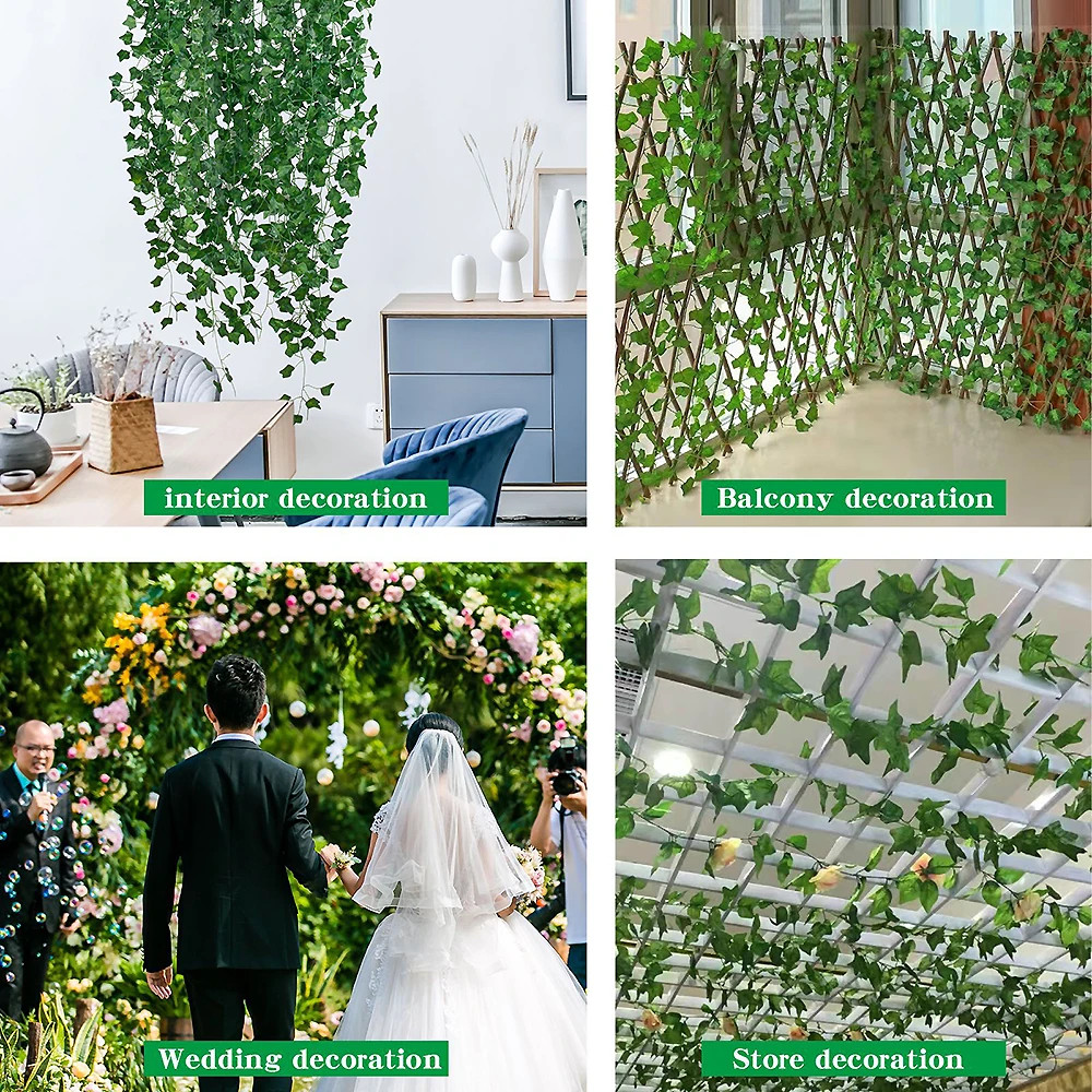 Artificial Ivy Leaves Garland Hanging Vines Fake Plants Outdoor