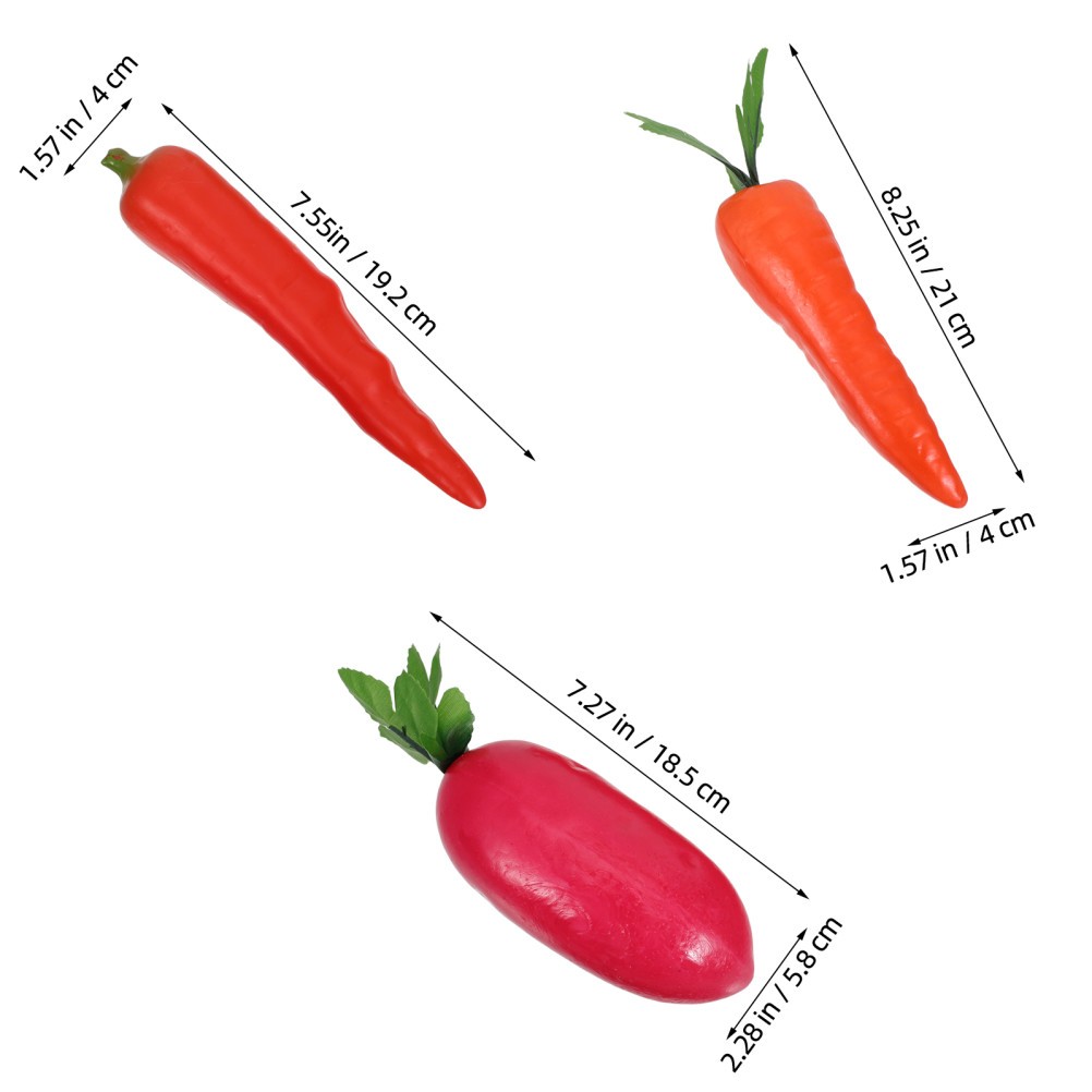 8 PCS Lifelike Artificial Carrot Decorative Foam Craft Supply