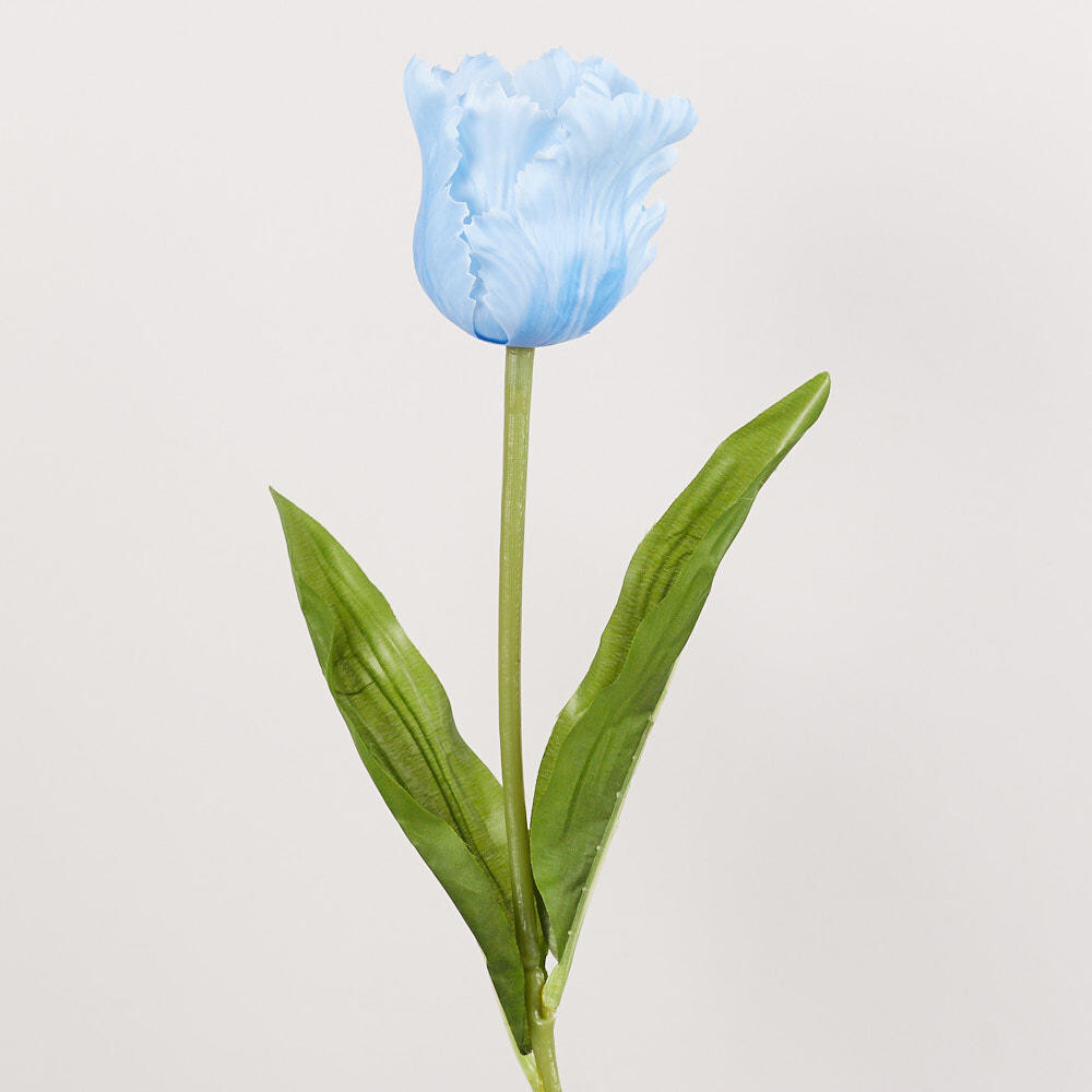 Package of 6 Realistic Spring Faux Light Blue Parrot Tulip Stems
