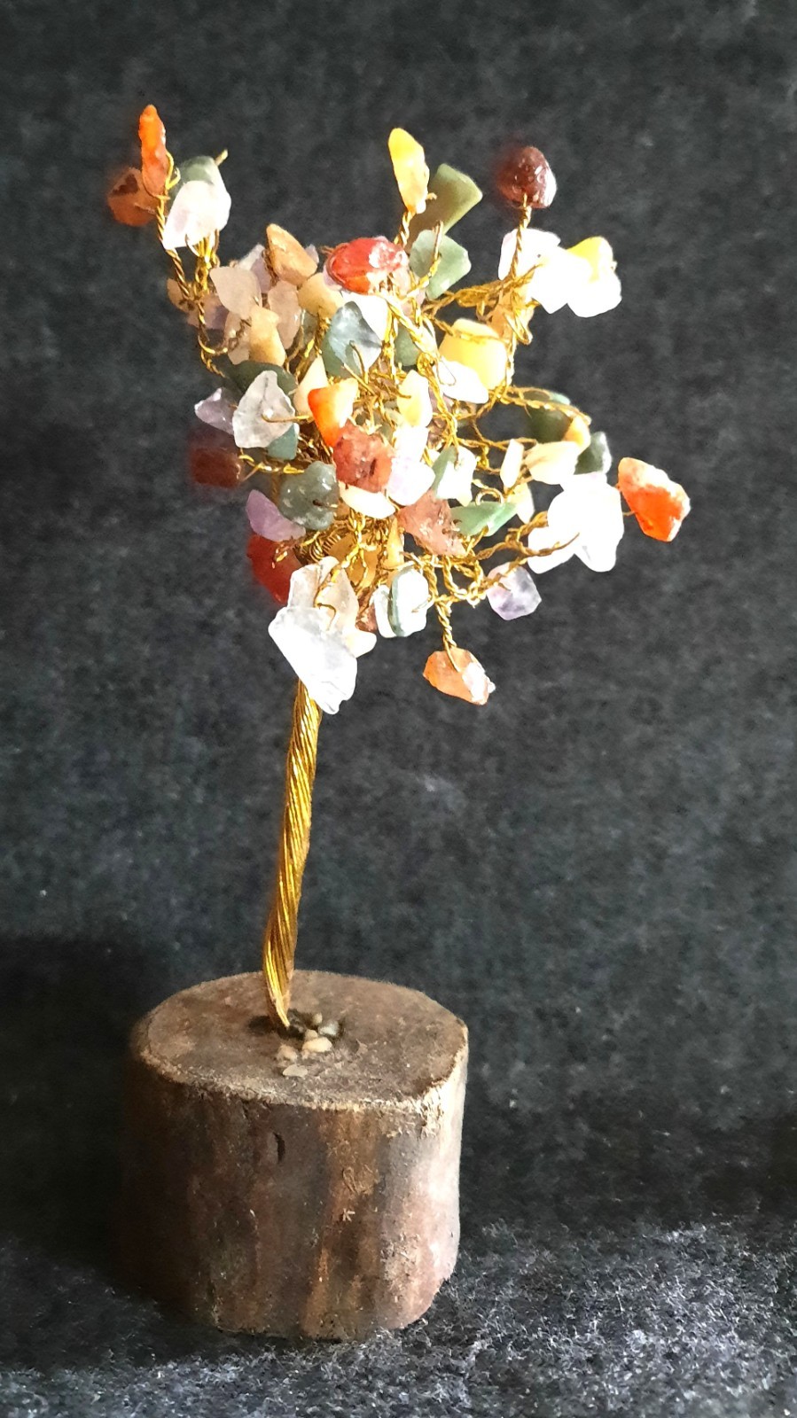 Cheerful Twisted Wire Tree Blooming With Pretty Stone Flowers. Very Unique!!