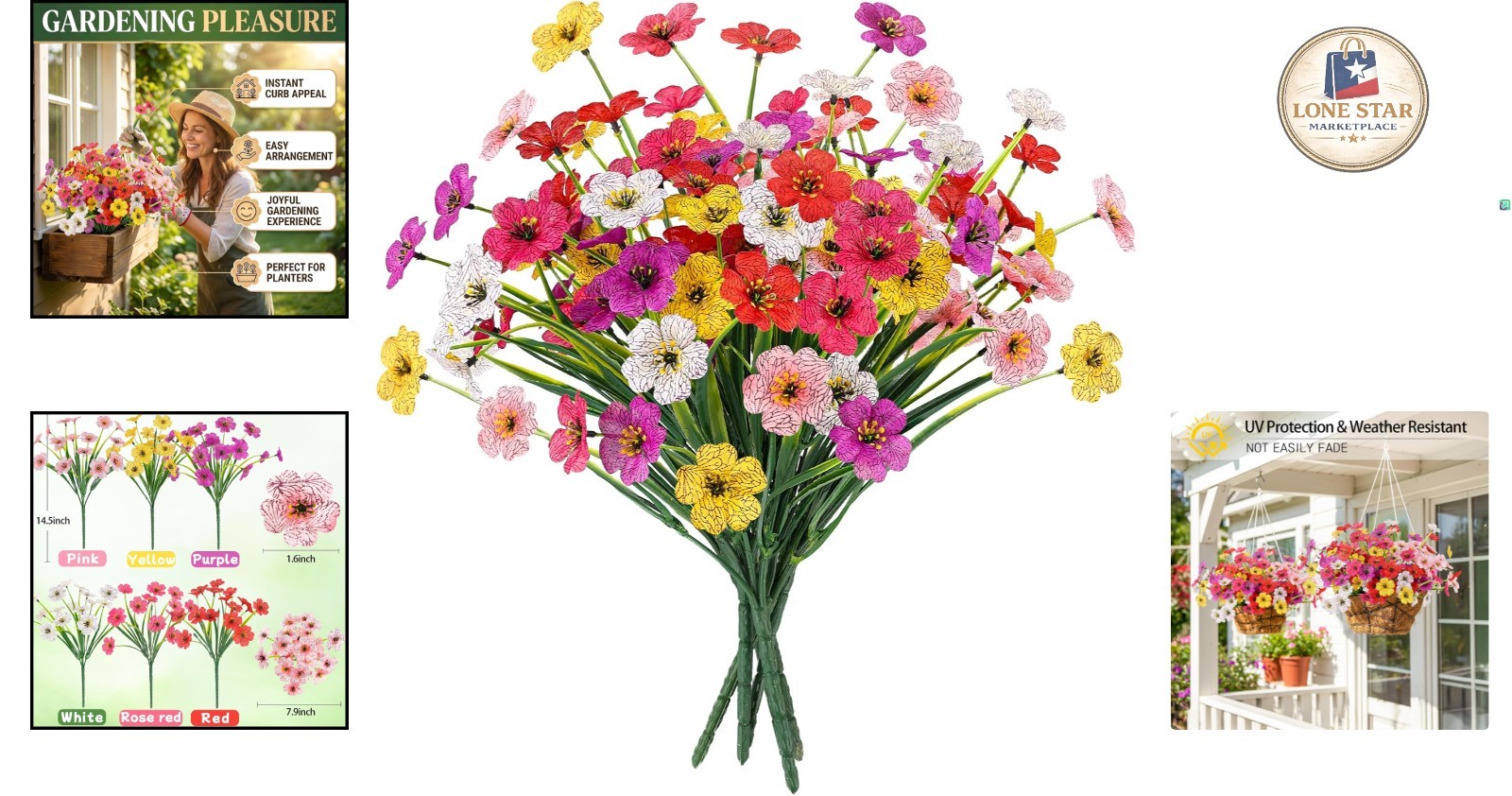Maintenance-Free Faux Plants – 6 Bundles with Bendable Stems for Any Occasion