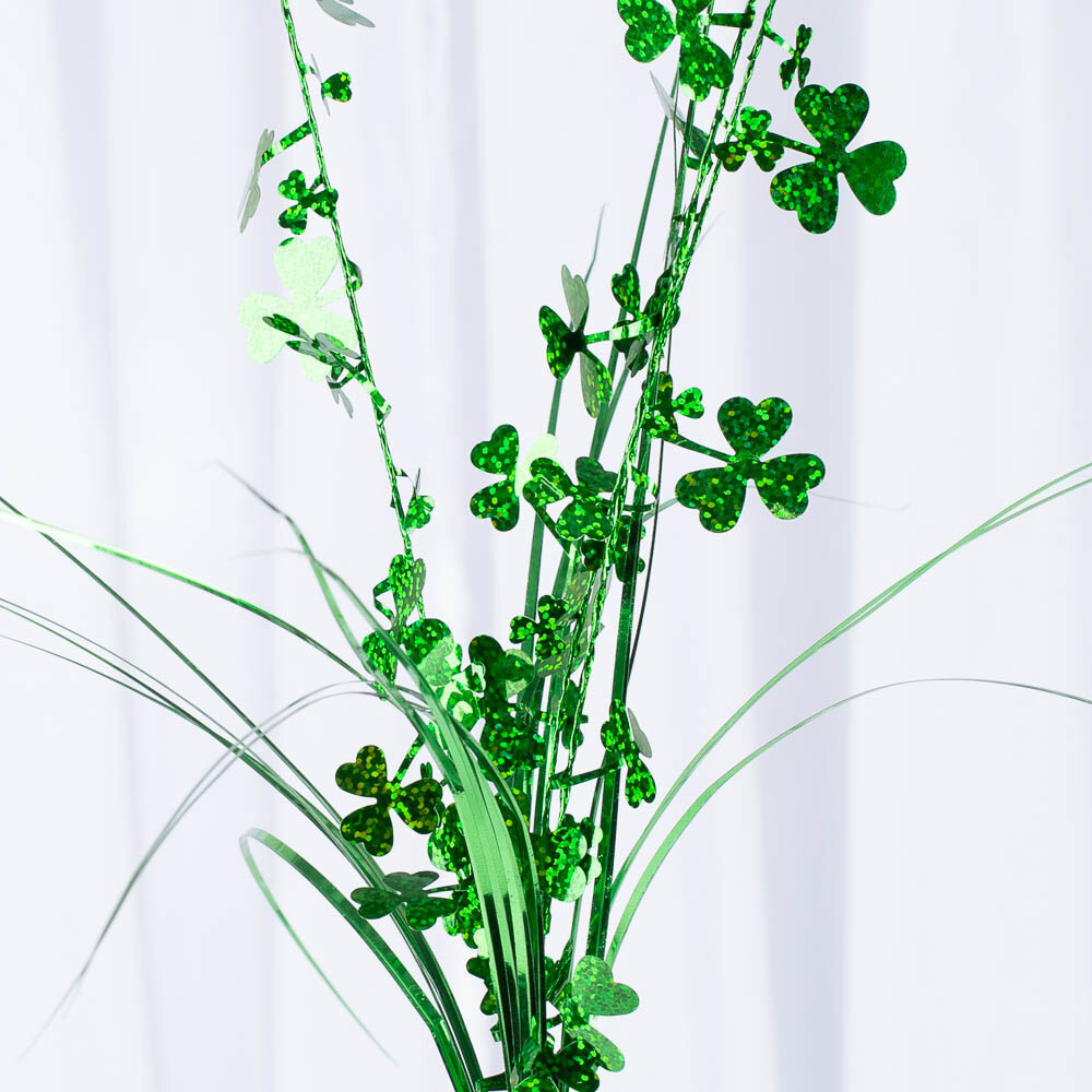 Package of 12 Holographic Green Shamrock St Patrick’s Day 19-1/2″ Sprays