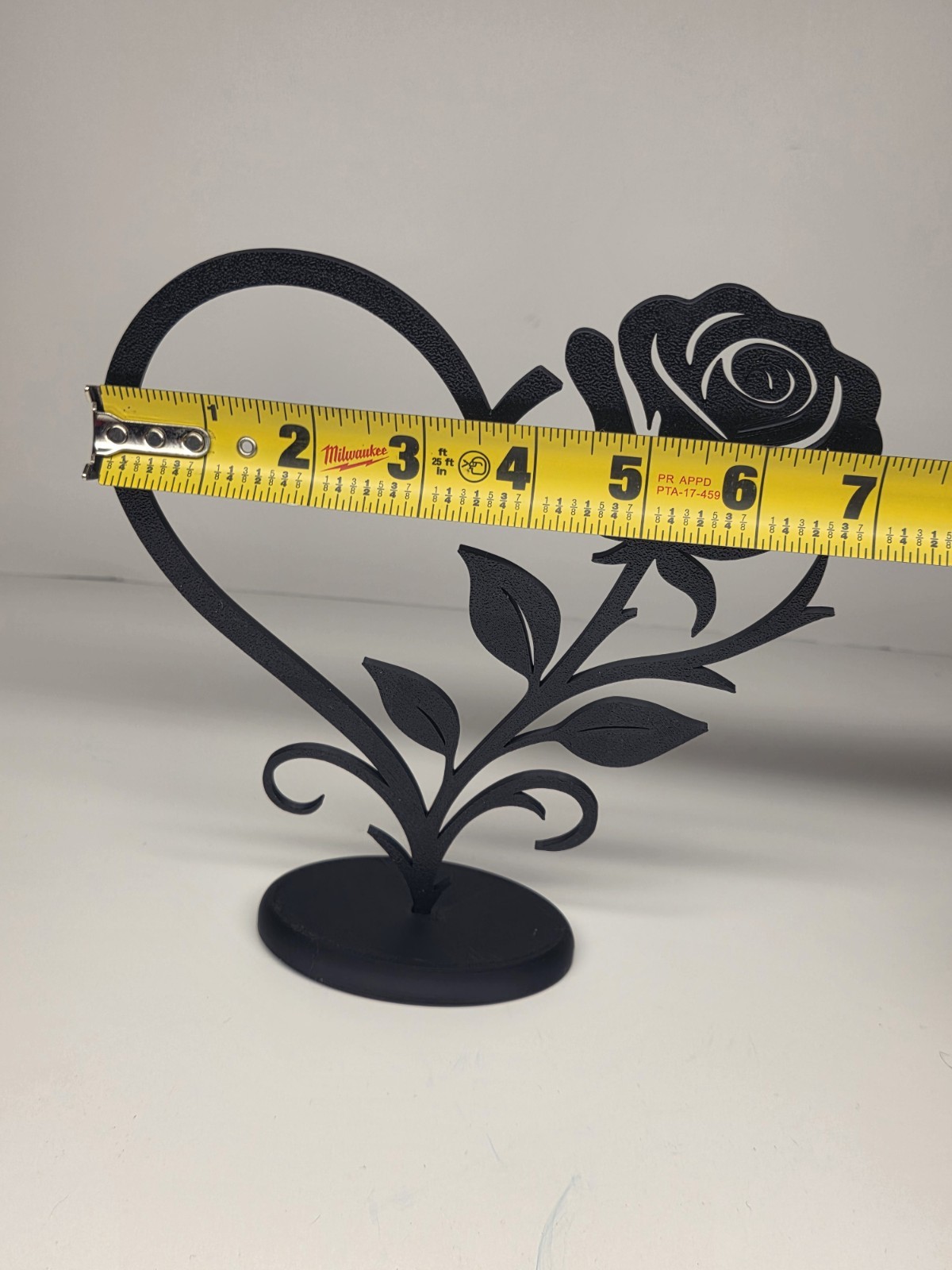 Rose Heart 3d Printed Decor With Stand Love Gift Home Decoration