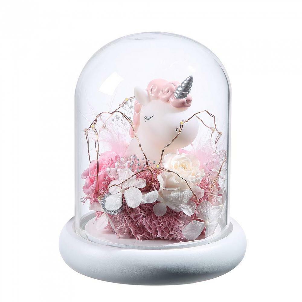 Continuelove Preserved Fresh Rose and LED Light in Glass Forever for her…