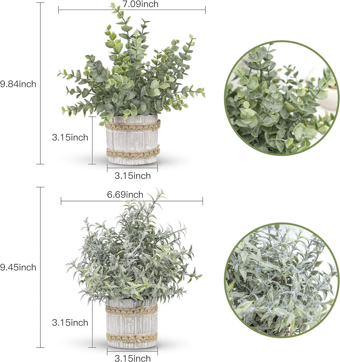 4 Pack Small Fake Plants for Home Office Farmhouse Bathroom Bedroom Desk Decor