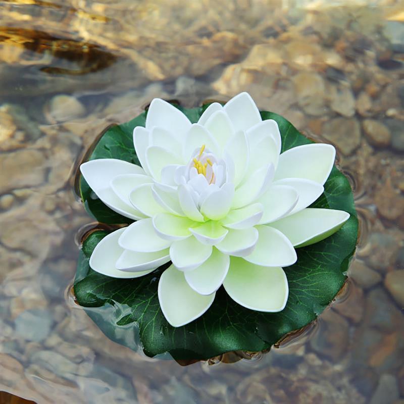 Floating Lotus Artificial Flower Home Garden Pool Decoration Fake Plant Decor