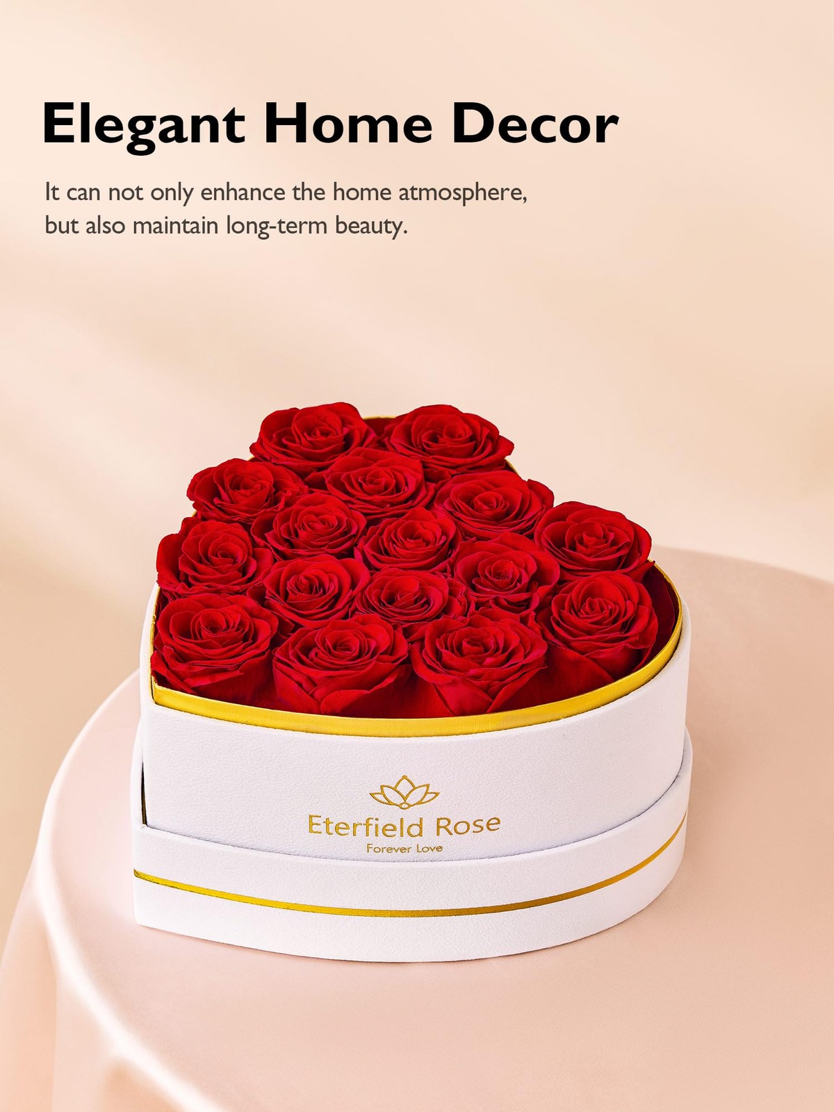 16 Forever Flowers in Heart Shape Box, Preserved Roses that Last a Year Prese…