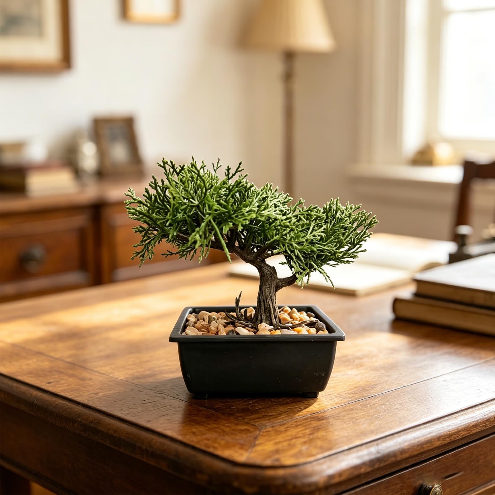 Artificial Bonsai Tree Juniper Faux Plants Indoor Small Fake Plants Decor wit…