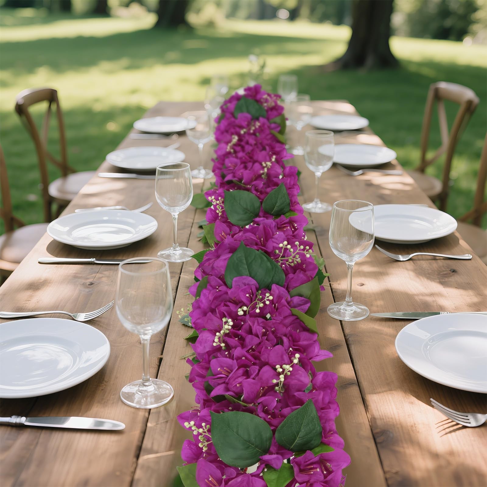 2PCS Wedding Arch Flowers 20.47in Purple Bougainvillea Artificial Flower Row …