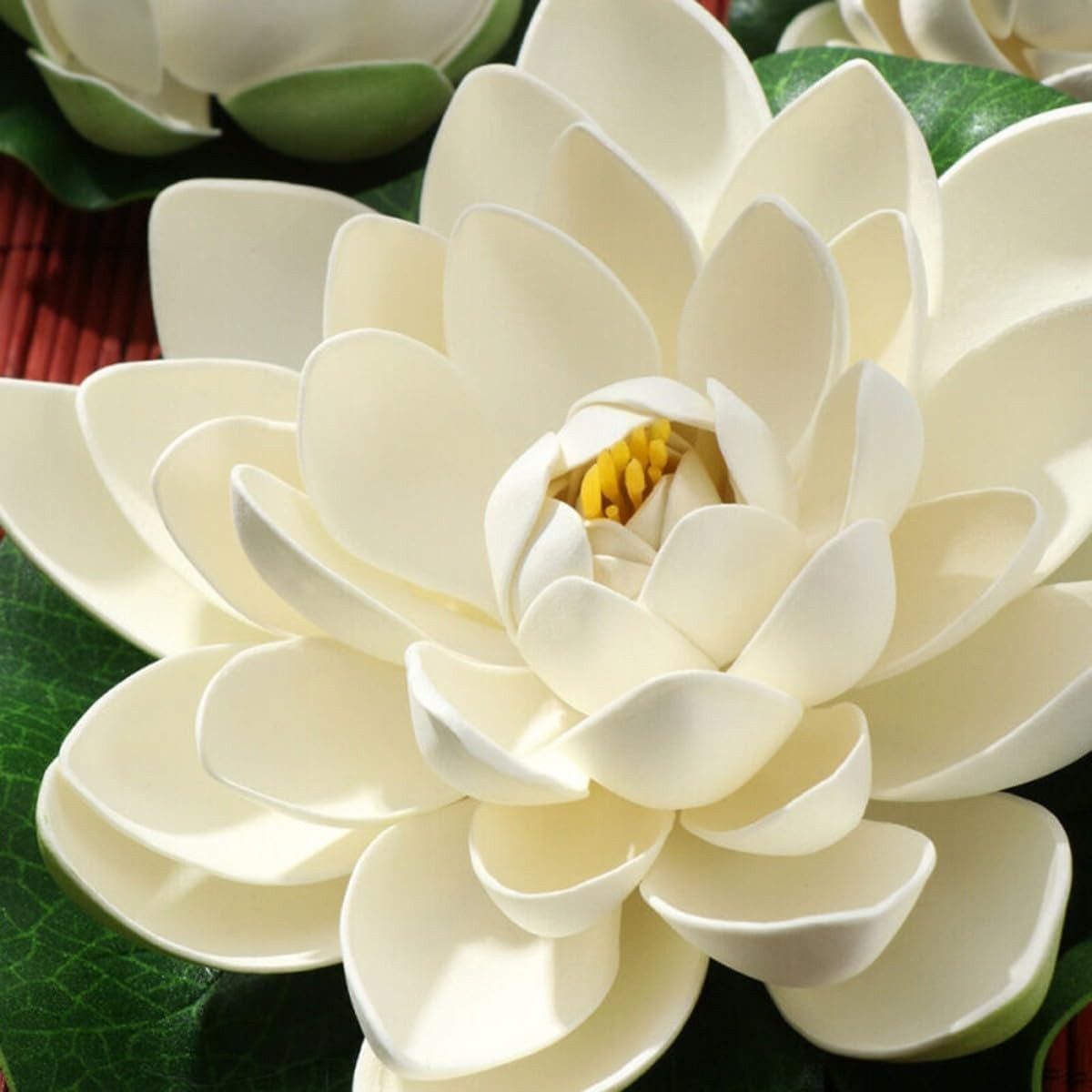 Lily Pad for Ponds, 6 Pcs White Artificial Lotus, Realistic Water Floating Fo…