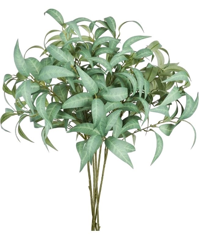 Artificial Greenery Stems for Vase, 5 Pcs Tall Fake Plants Branches Faux Gree…