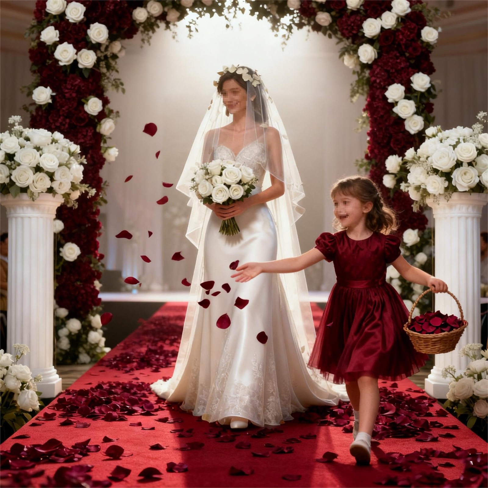 400PCS Wine Red Rose Petals Fake Slik Flower Petals for Wedding Artificial Fl…