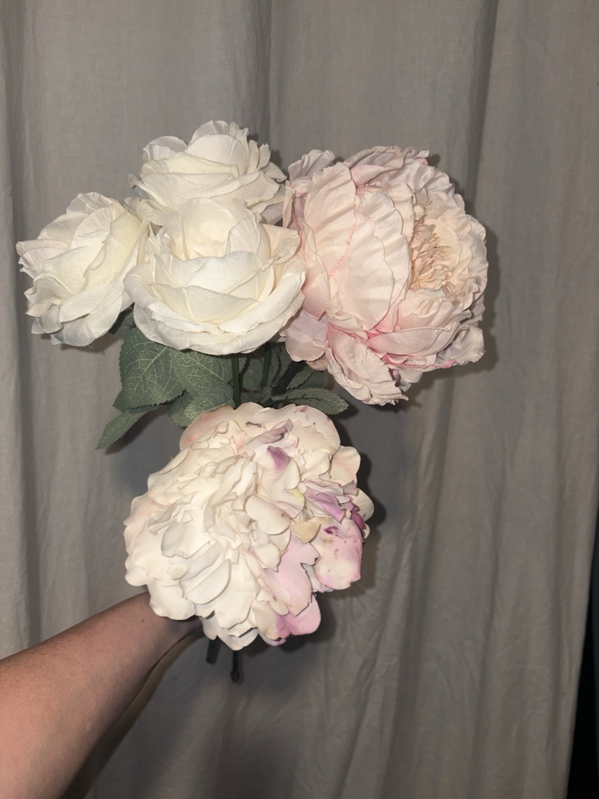 Artificial Silk Flower Lot Roses Peony Pink White Floral Craft Wedding Decor
