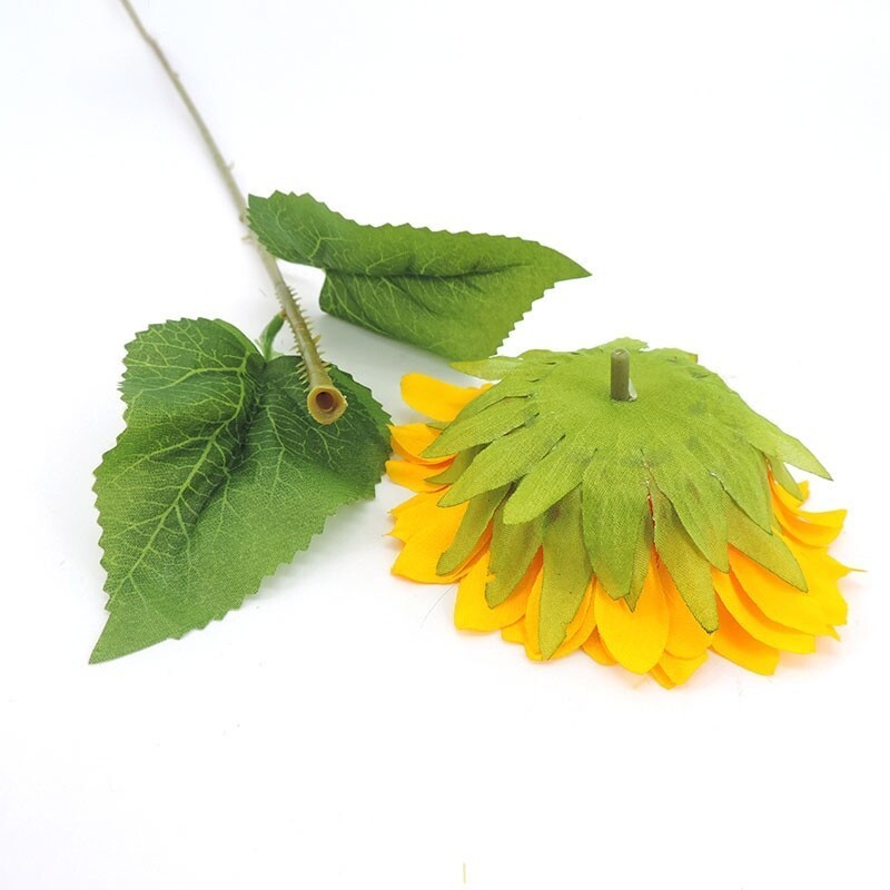Yellow Artificial Flowers Silk plastic Sunflowers fake flower Family Room Vases
