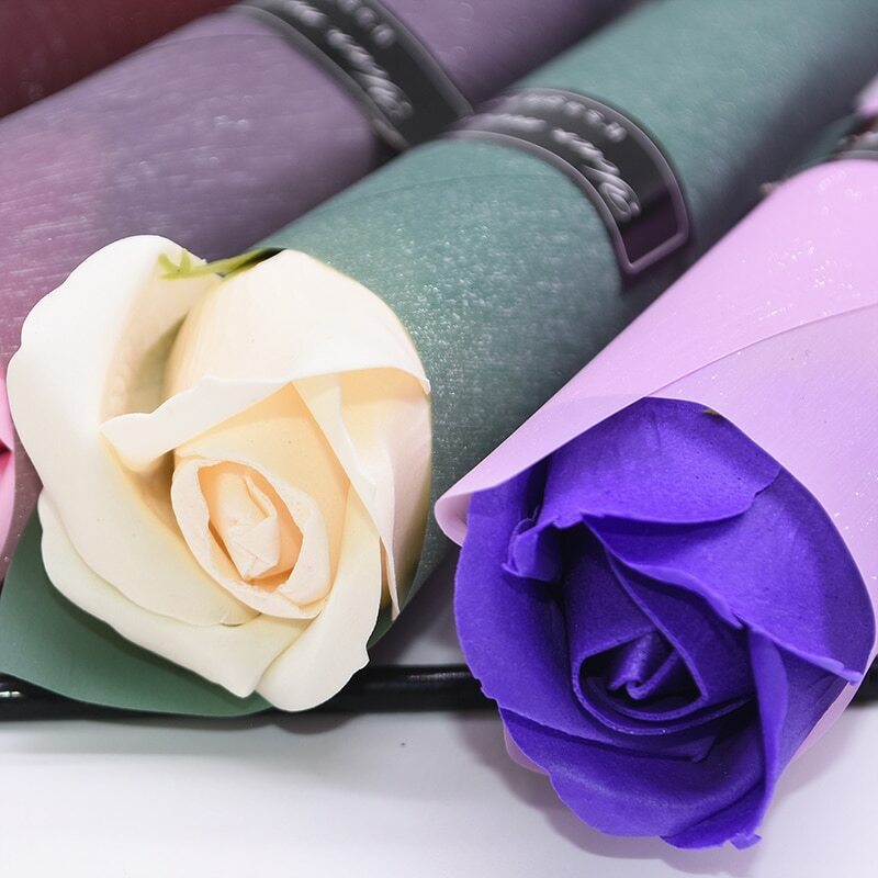 5pcs Rose Bouquet Soap Flower Box Wedding Birthday Valentines Mother’s Day Gift