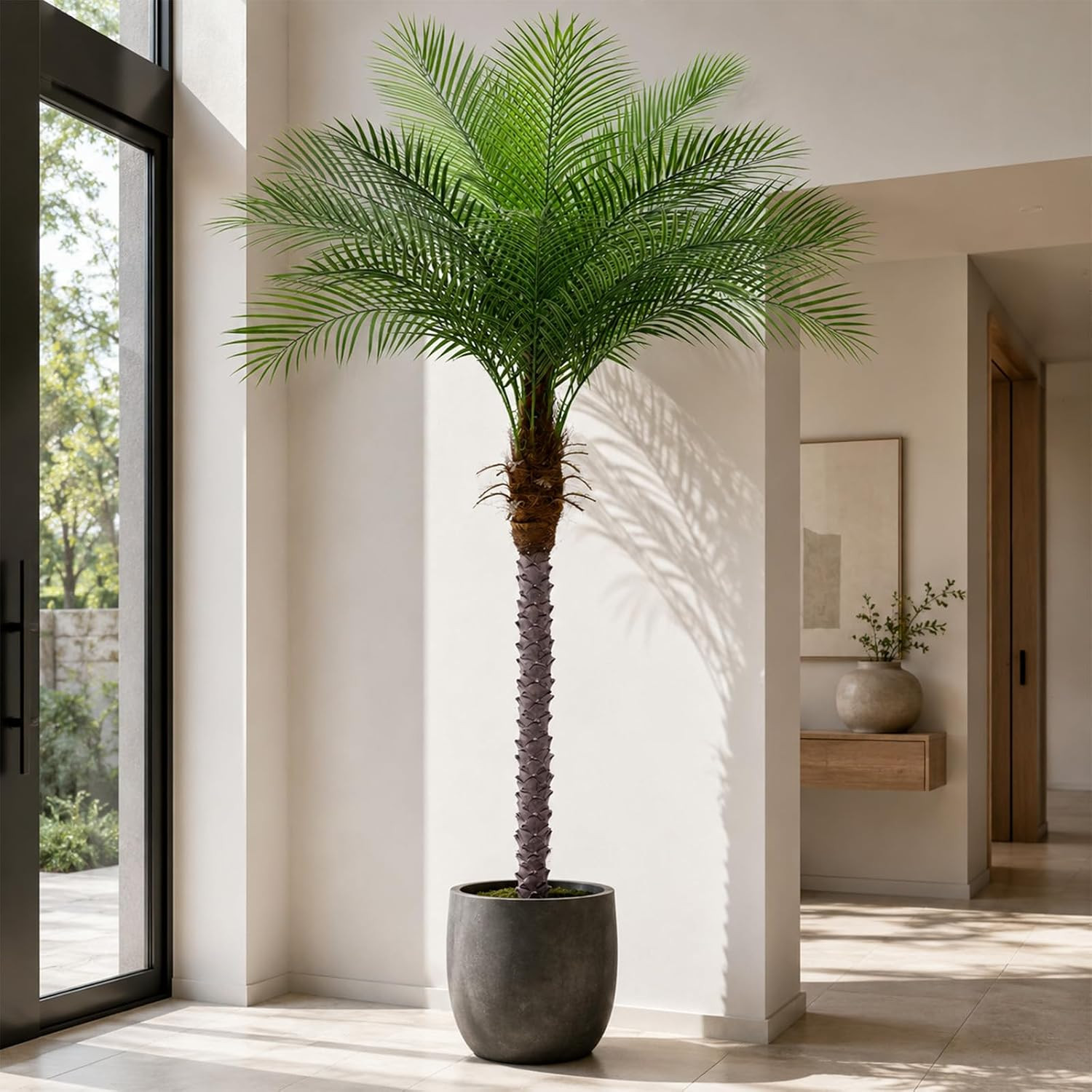 7Ft Artificial Phoenix Palm Tree, Faux Coconut Silk Tropical Fake Palm Plant for