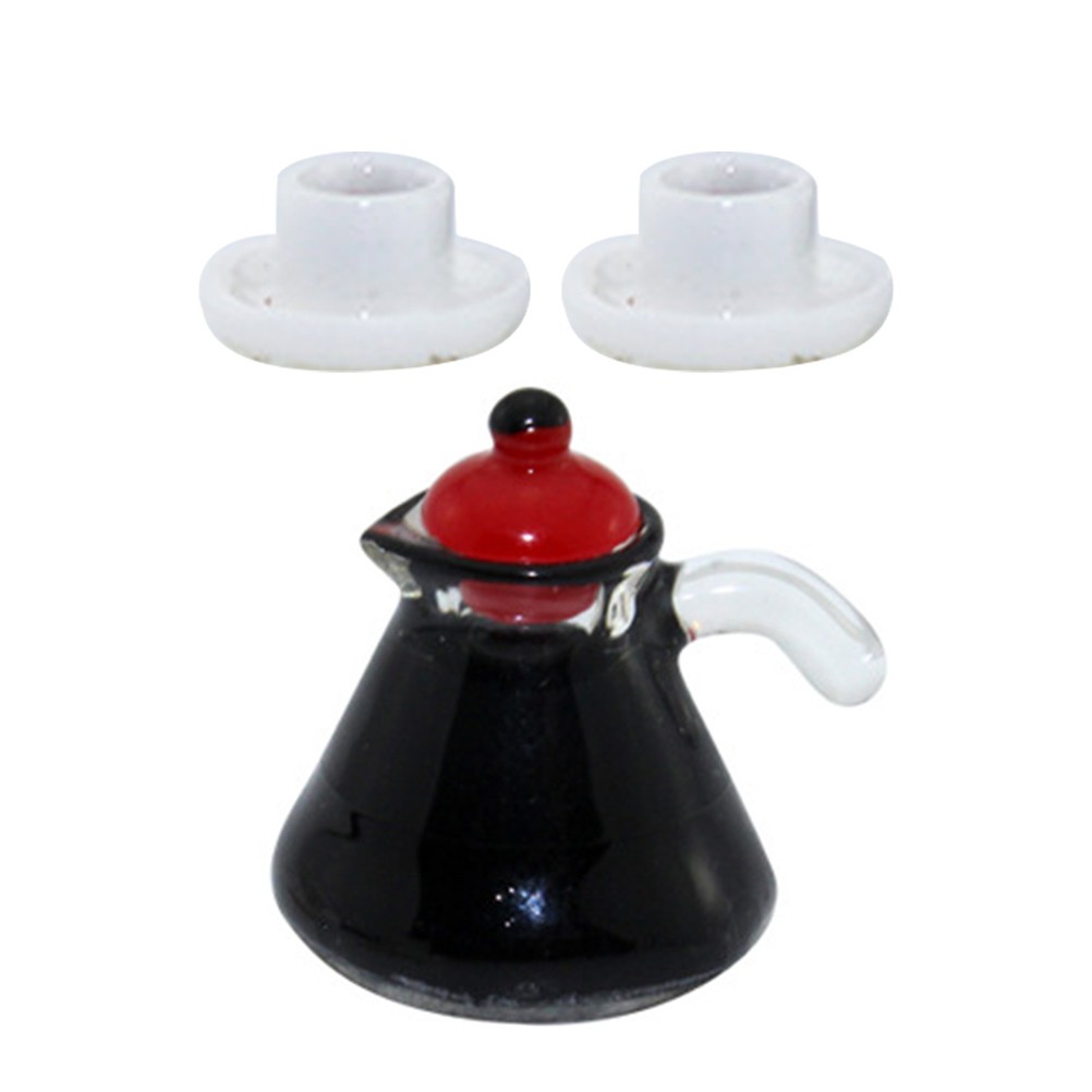 1 Set Miniature Coffee Pot Resin Decor Assorted Colors Mini House Accessory