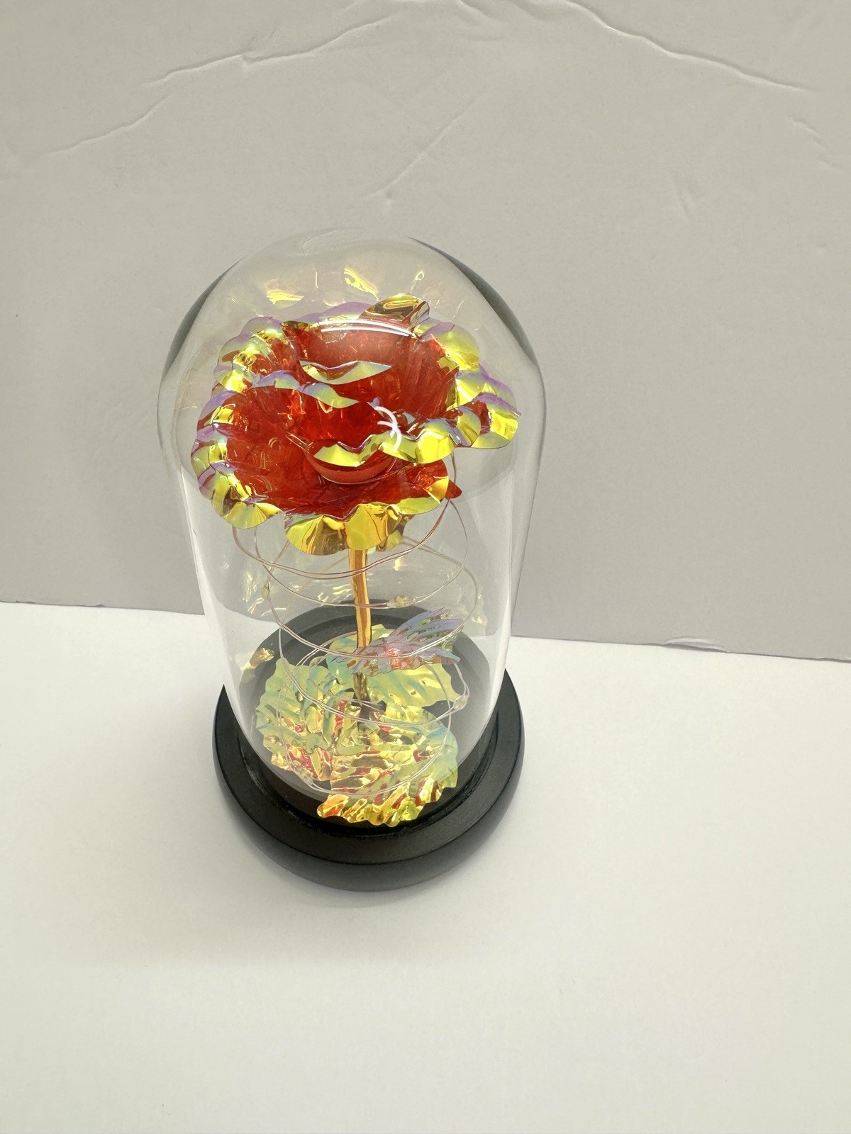 Forever Light up Rose in Glass Dome, Enchanted Rose with LED Lamp With Gift Card