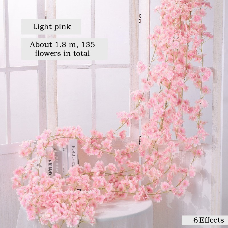 1PCS Artificial Flowers Wisteria Hanging Vine Ratta String Wedding Decor