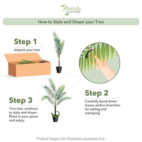 Nearly Natural 4ft Golden Cane Palm Artificial Tree Faux Tropical Plant Indoor