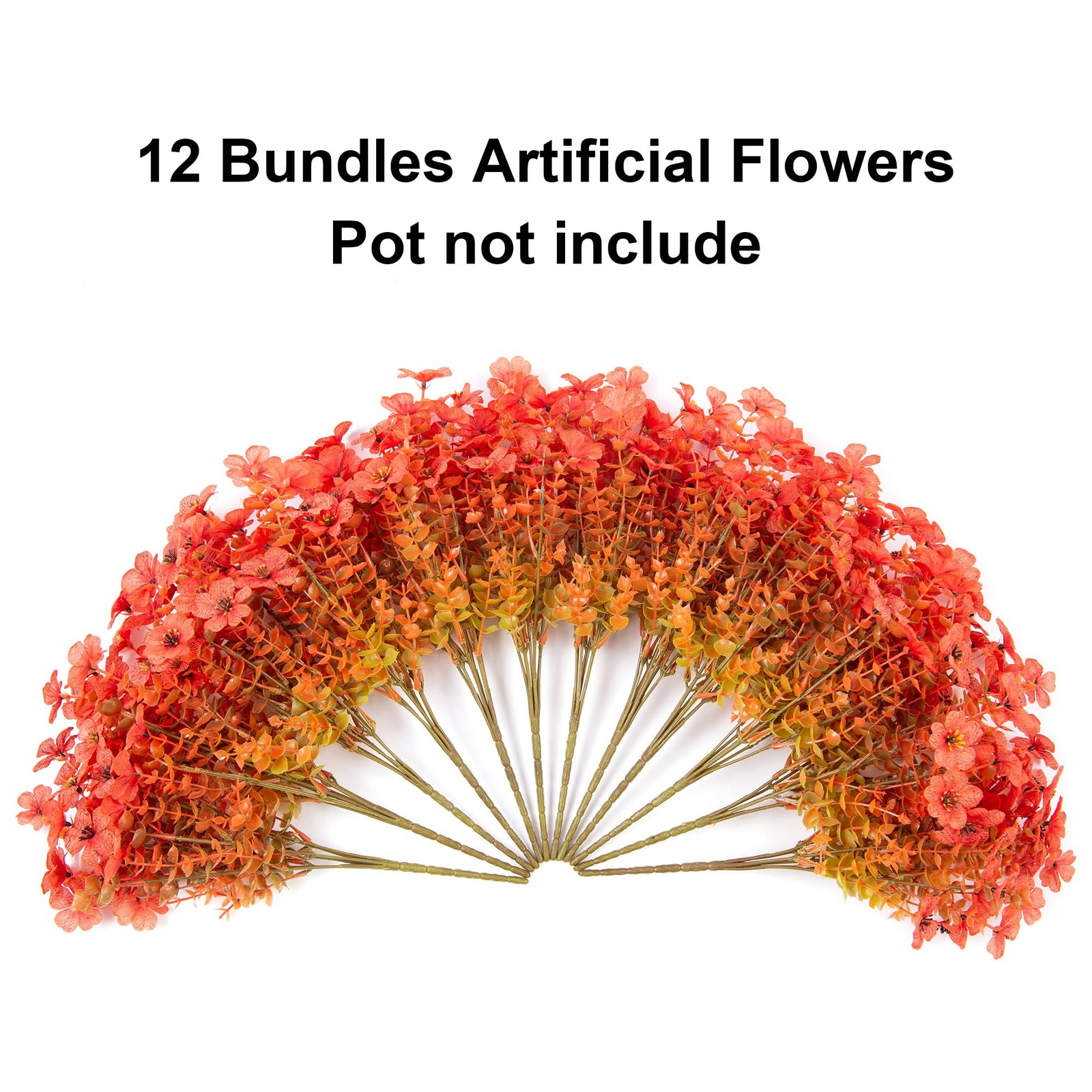 HyeFlora Artificial Fall Flowers Faux Mums for Outdoor Indoor Garden Home Dec…