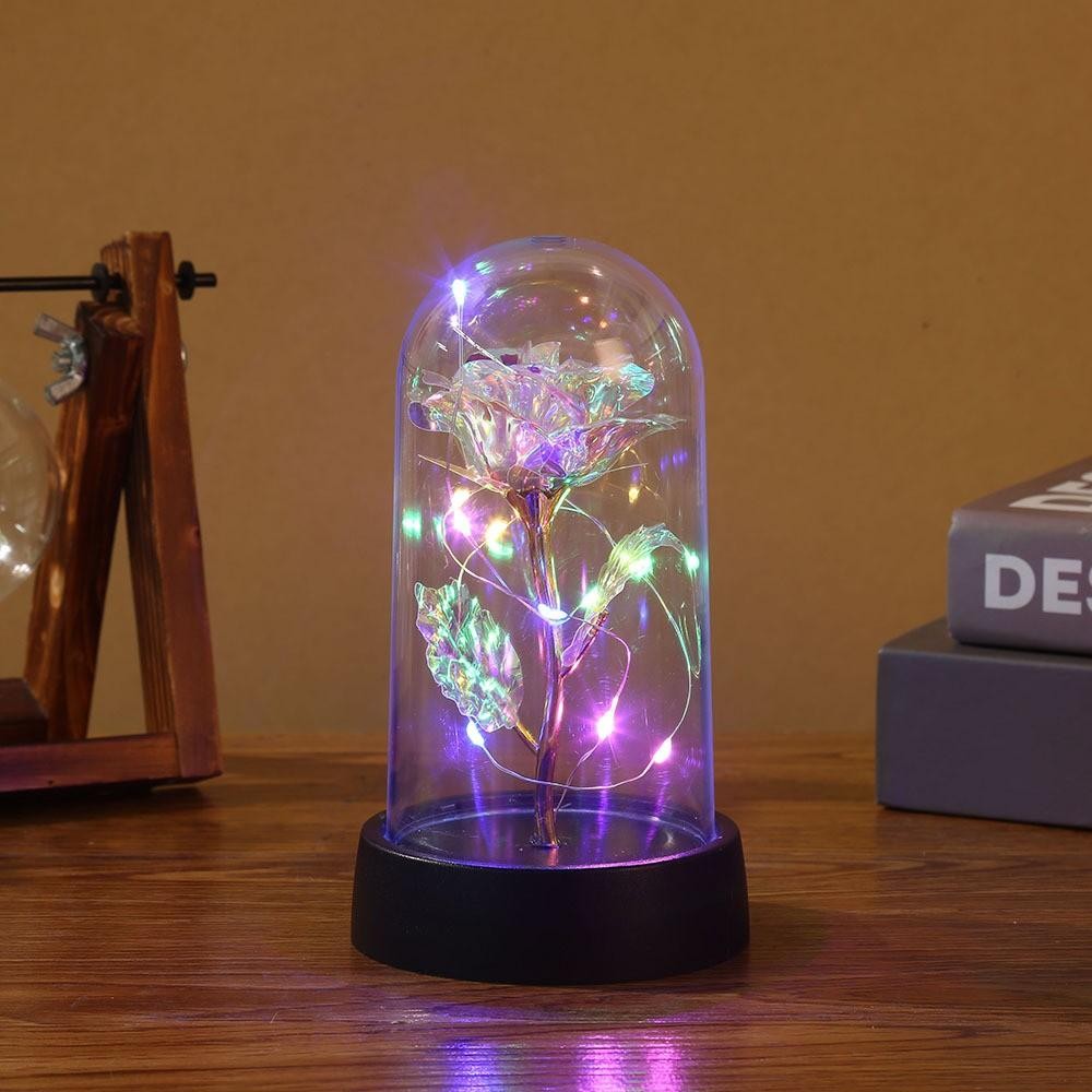 1pc Hot LED Enchanted Galaxy Rose Eternal Beauty Rose with Fairy Lights in Dome
