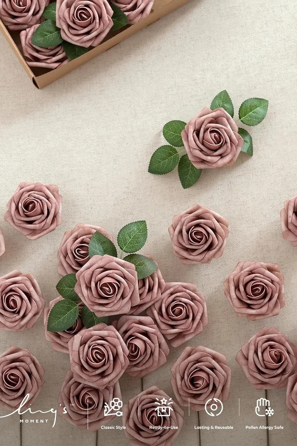 Stunning 25 Pcs Dusty Rose Foam Roses – Perfect for DIY Projects & Celebrations