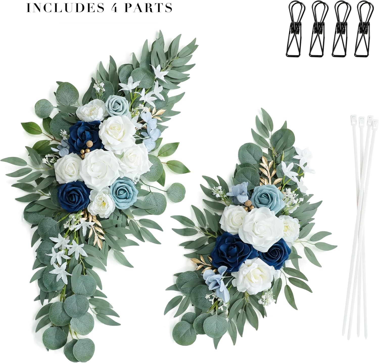 Artificial Dusty Blue Wedding Arch Flower Swags Set of 2 for Wedding Welcome …