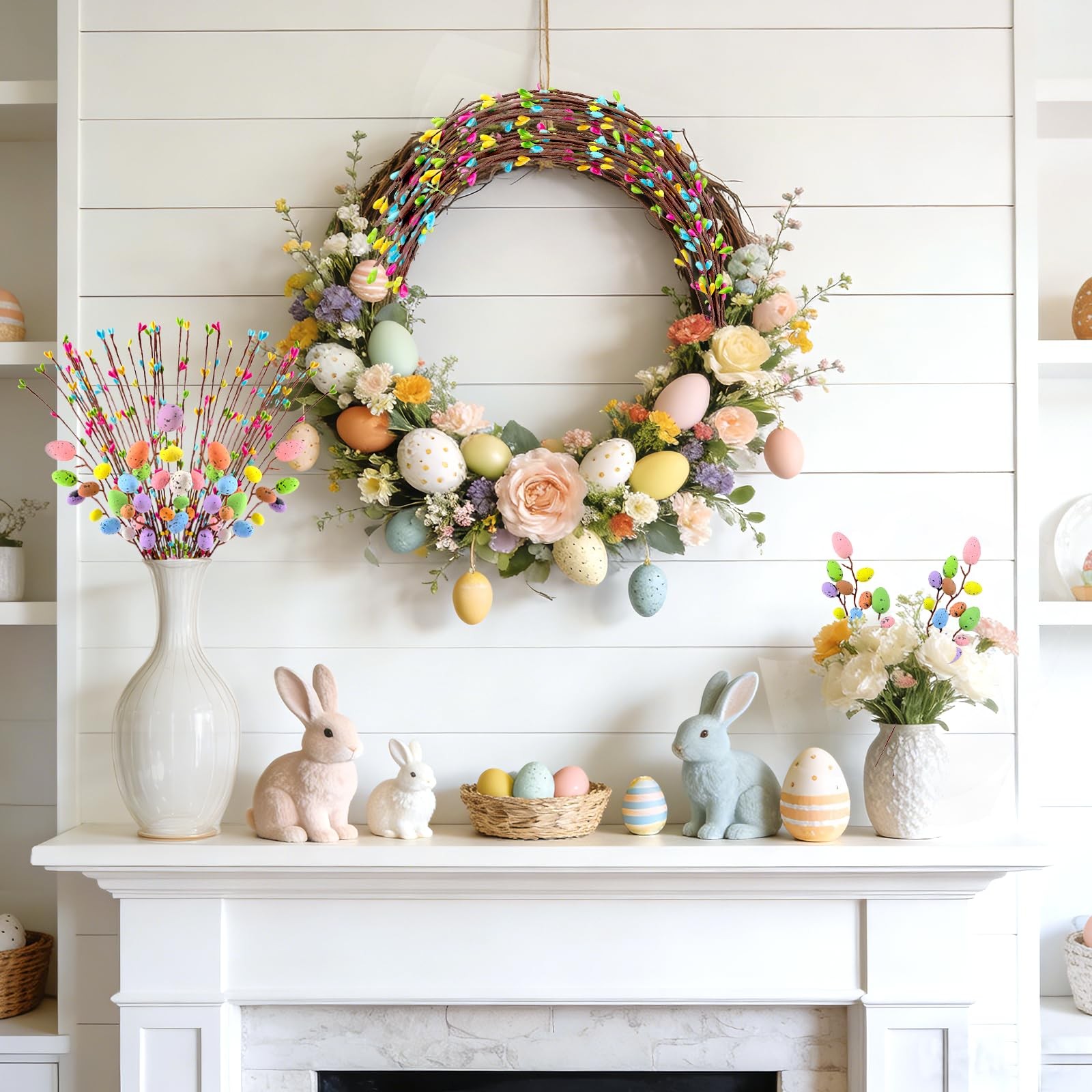 Artificial Easter Spray Vine Easter Eggs Picks Artificial Spring Floral Picks…