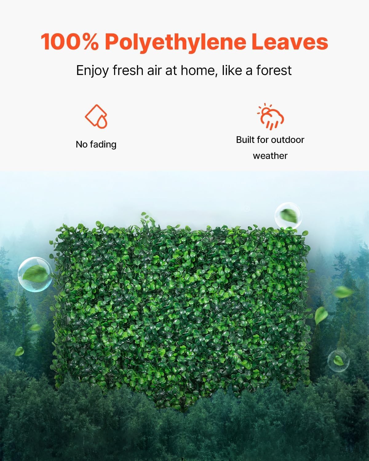 Artificial Boxwood Panel 24pcs 20 x 20 in Green Fake Grass Wall | 1.6 in Sun