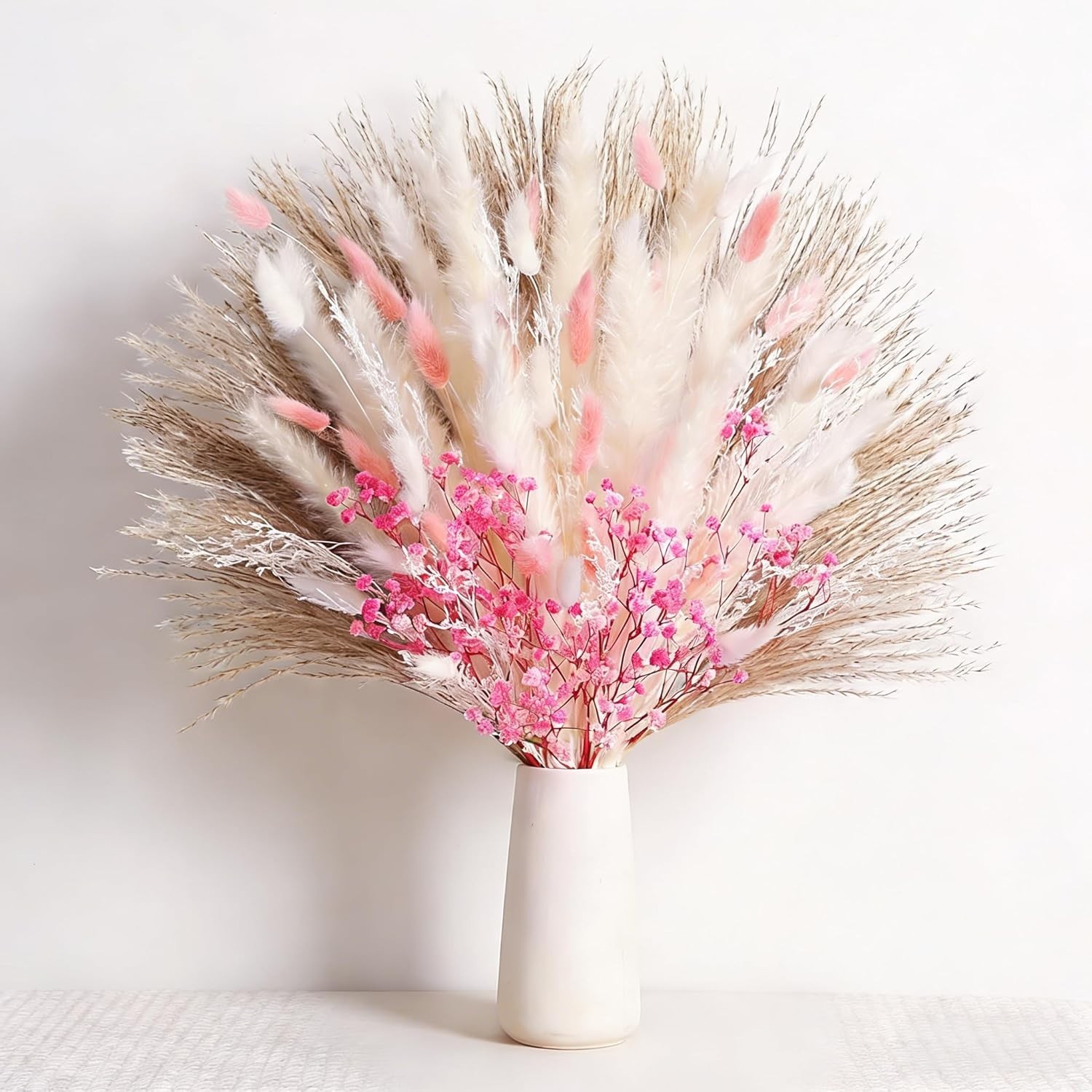 Hapart Bunny Tails Dried Flowers Bouquet Nature Colorful Pampas Grass with Ba…