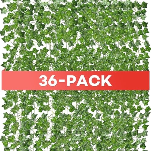 Fake Vines Pack 252 Feet Artificial Ivy Garland Vines for Bedroom Decor, 36