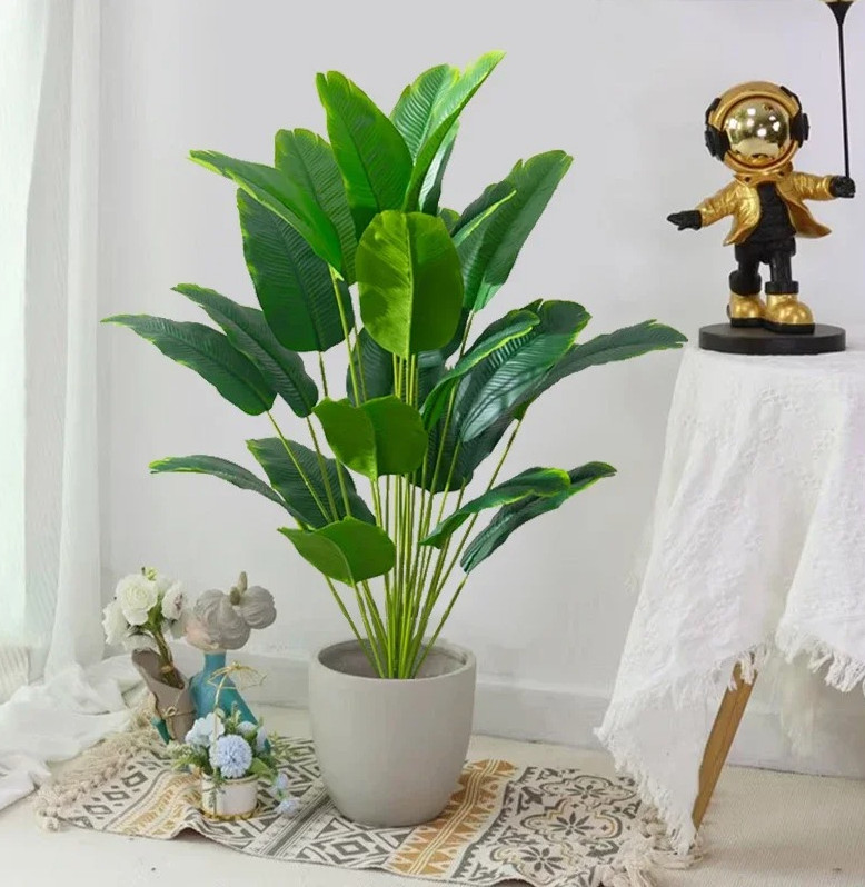 1pc Artificial Plants Large Tropical Palm Tree Fake Banana Plants Leaves Real