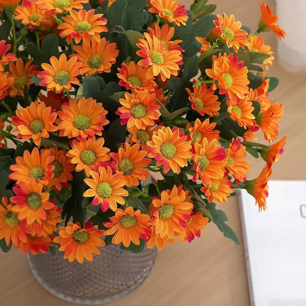 Chamomile Daisy Bouquet Made of Silk and Plastic for Living Room Bedroom Decor