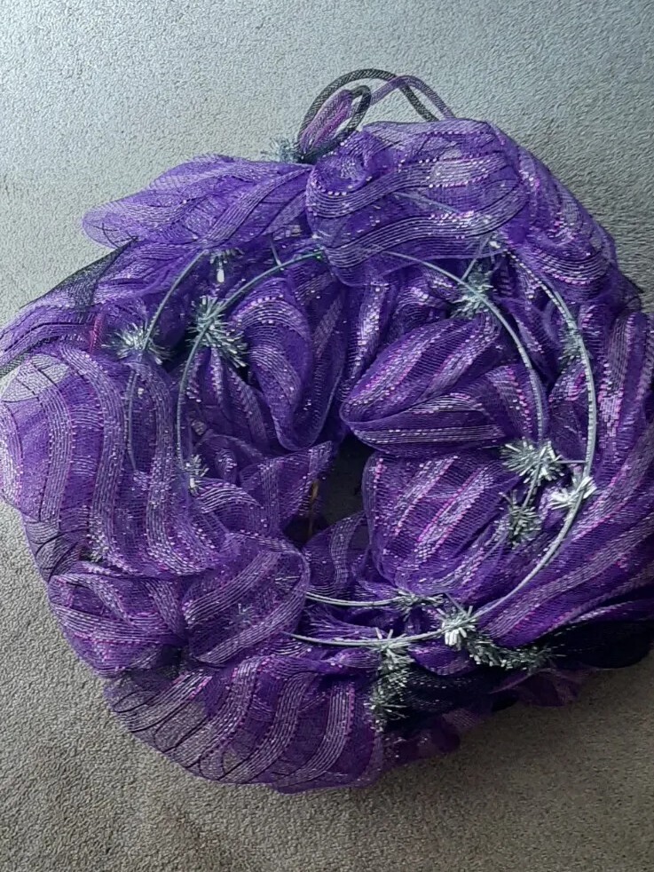 Large Purple Black Decorative Spring Summer Fall Winter Wreath For Front Door